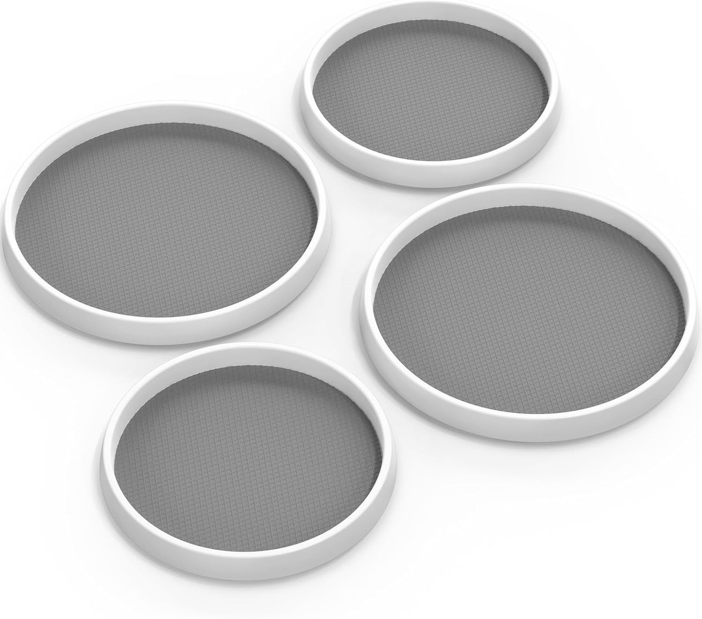 Simple Houseware Lazy Susan Spice Organizer Rotating Tray, 4-Pack (2 Medium 10'', 2 Large 12'')