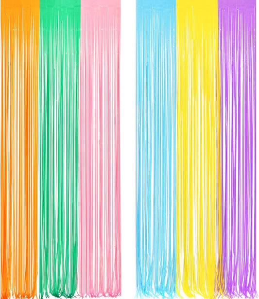 Pastel Tinsel Curtain Party Backdrop - GREATRIL Pastel Color Foil Fringe Curtain Photo Booth Streamers for Birthdays Easter Baby Bride Shower Unicorn Girls Party Decorations