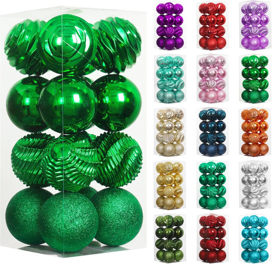 XmasExp 16ct Christmas Balls Ornaments - Shatterproof Large Hanging Ball Decorative Xmas Balls for Holiday Wedding Party Xmas Tree Decoration(3.15"/80mm, Green)