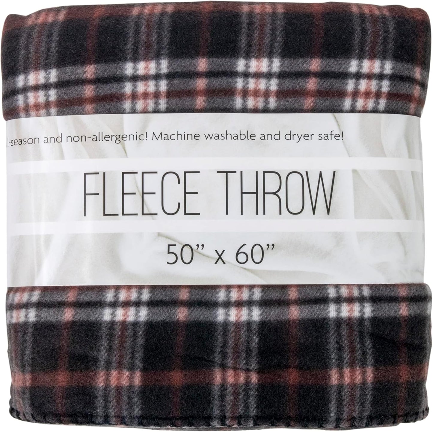 50x60 Throw Blankets, Plaid Fleece Throw Blankets for Bedroom, Couch, Livingroom, Chair, Pets, Outdoors