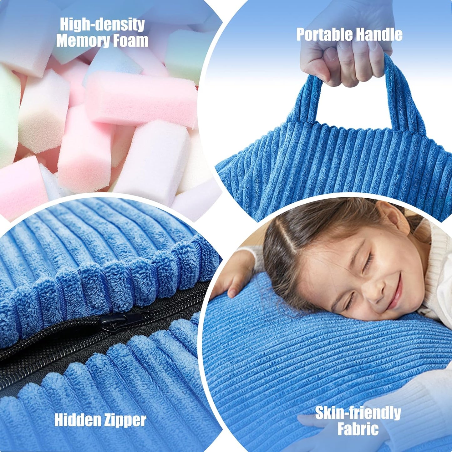 Hobestluk 3.5FT Bean Bag Chair Adult Bean Bag Chair Large Bean Bag Chair with Filler Included Teardrop Bean Bag with Removable Cover for Bedroom Living Room - (Large, Blue)