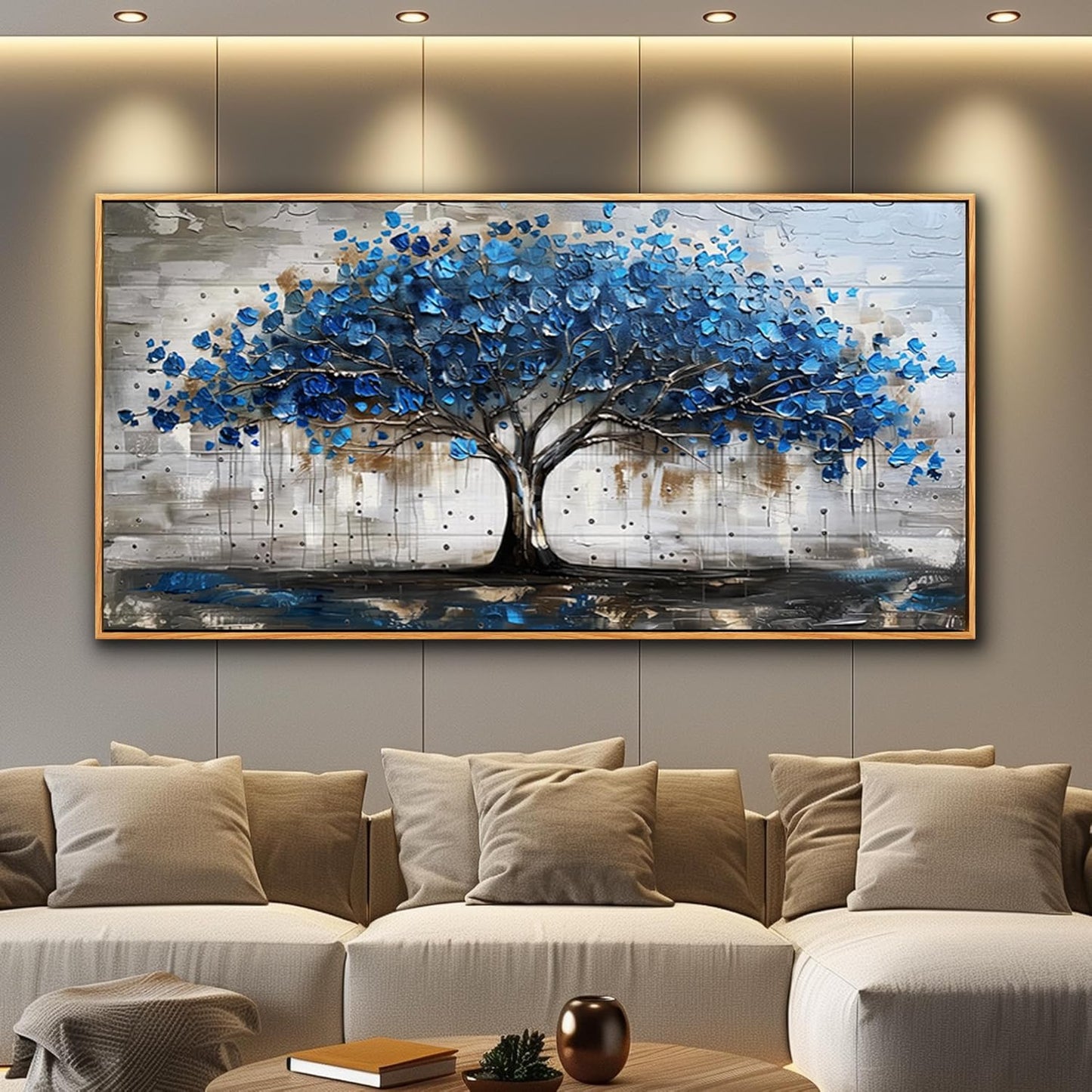 hyidecorart Abstract Wall Decoration For Living Room Canvas Wall Art For Office Bedroom Decor Tree Panoramic Landscape Wall Paintings Wood Framed Prints Textured Pictures Artwork Modern Hotel Decor