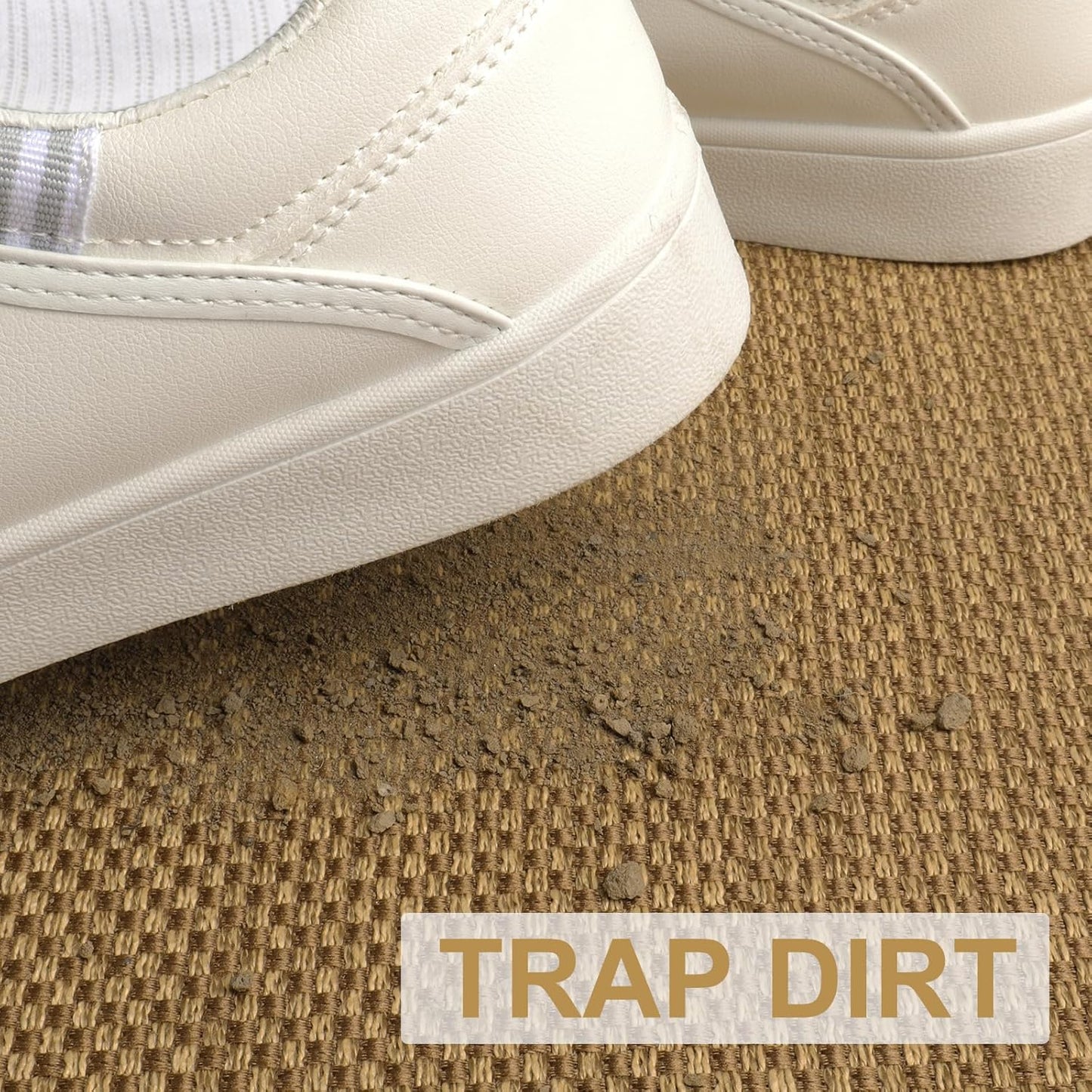 LEKEEPGO Door Mat 24"x36", Non Slip Door Mat Indoor Entrance, Rubber Backing Front Indoor Door mat Washable Absorbent Low-Profile Entryway Entry Resist Dirt Inside Door Mats, Light Brown