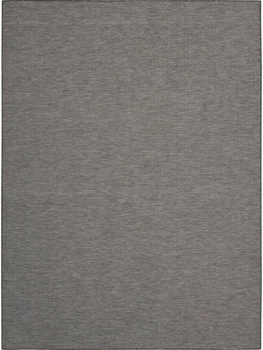 Nourison Positano Indoor-Outdoor Charcoal 7' x 10' Area Rug, Easy Cleaning, Non Shedding, Bed Room, Living Room, Dining Room, Backyard, Deck, Patio (7x10)