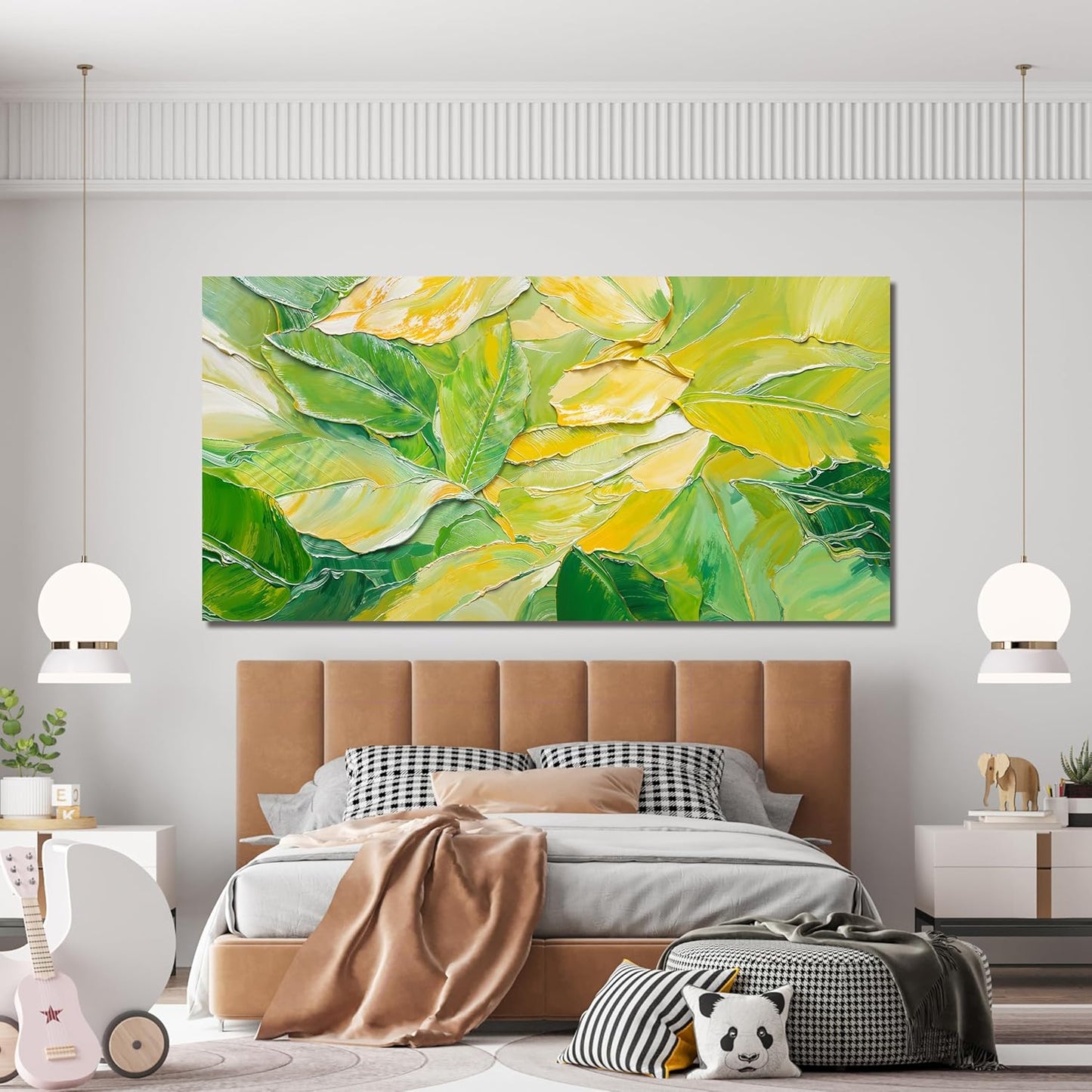 Canvas Oversized Wall Art Decor Large Wall Art Pictures for Living Room Artwork for Walls Abstract Green Wall Art Prints Abstract Canvas Art Wall Decor Bedroom Home Aesthetic Wall Art Decorations 29"X58"