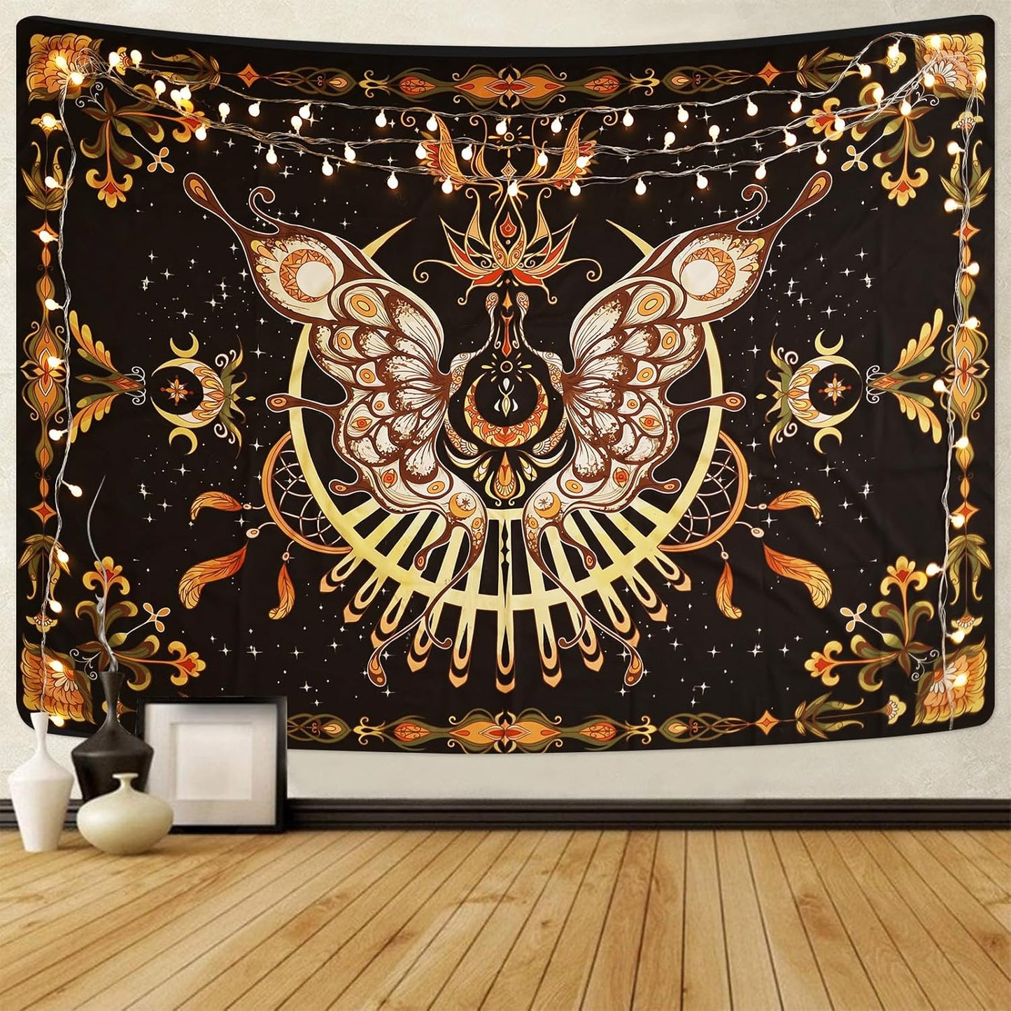 CHDGDHC Butterfly Tapestry - Moth Wall Hanging, UV Resistant, Waterproof, Machine Washable, Lightweight, Psychedelic Bedroom Aesthetic Decor for Bedroom, Living Room, Yoga Room - 59.1x49.2 Inch