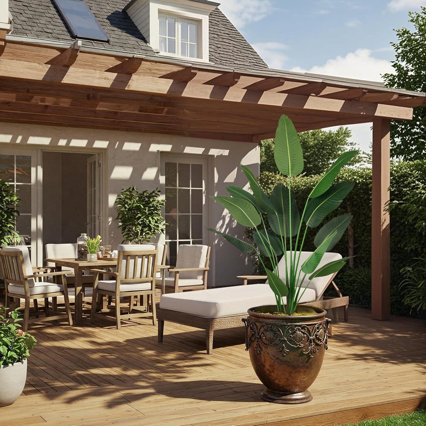 Worth Garden Artificial Bird of Paradise Plant 5.9ft, Tall Faux Tropical Tree for Home and Office Décor, Lifelike Greenery for Indoor and Outdoor Use