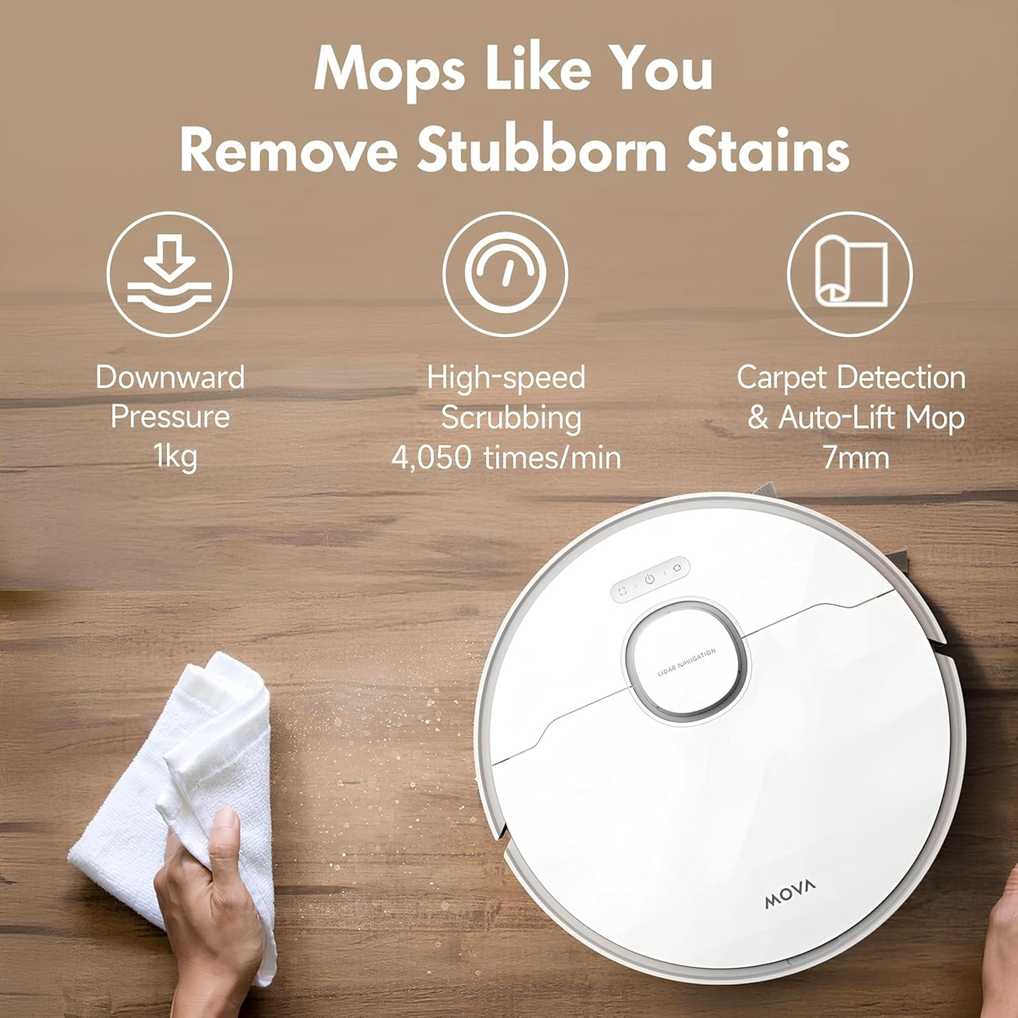 Mova S20 Ultra Robot Vacuum and Mop Combo with Dual Roller Brush, 8300Pa Suction, 140℉ Hot Water Mop Self-Washing & Drying, Mop Auto-Lift for Carpet, Self-Empty, Self-Refilling, Voice & App Control