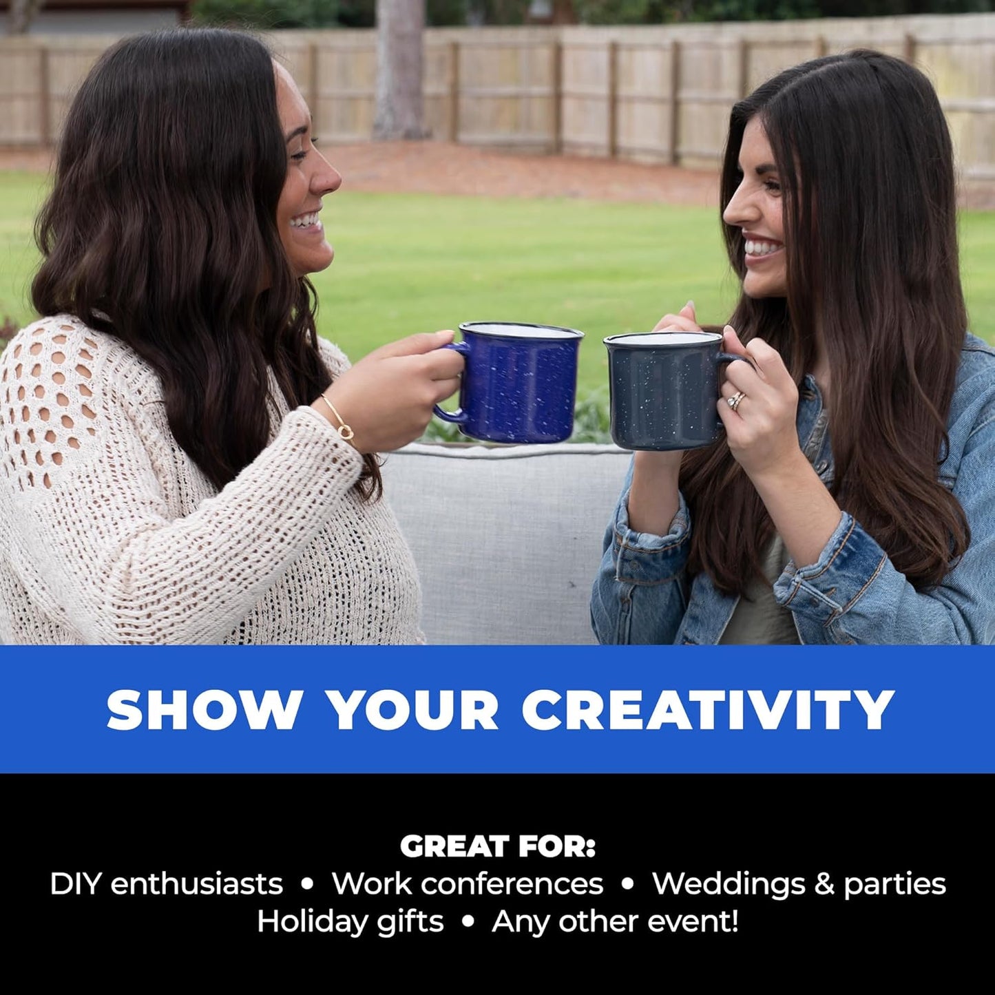 Set of 16 Ceramic Campfire Mugs – 15 Oz, Purple – Coffee & Tea Cups for Home, Work, Travel, Camping – Customizable, Great for DIY, Events, Companies