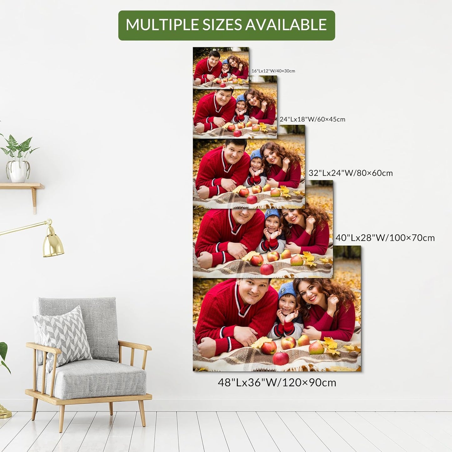 Wewejia Personalized Photo to Canvas Print 40×28 Inch - Canvas Prints With Your Photos on Custom Wall Art for Bedroom, Living Room, Wedding Baby Pet Family Picture Wall Art