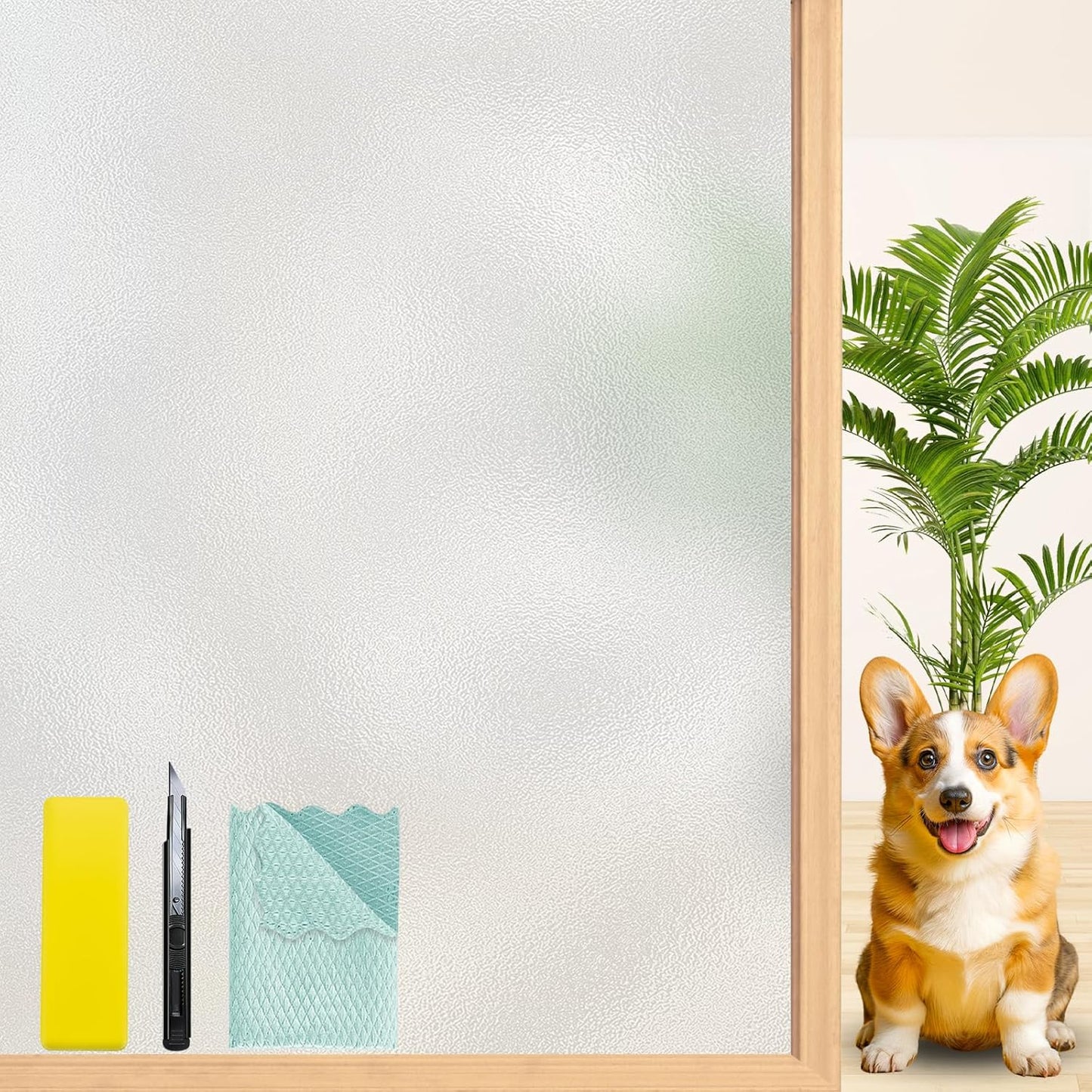 Niviy Privacy Window Film Non-Adhesive Shower Removable Window Frosted Film for Bathroom Office Living Room(17.7" Width by 118" Length)