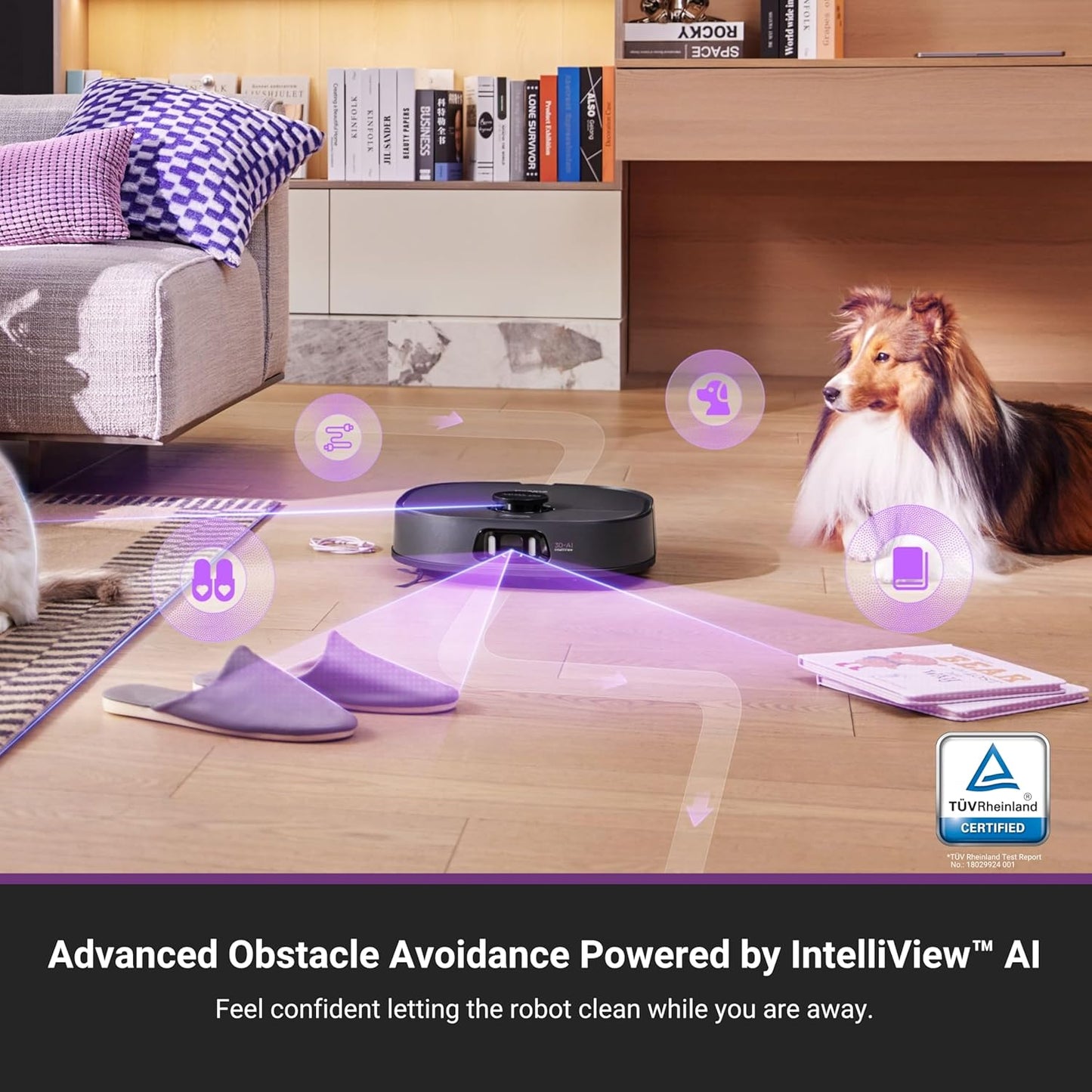 Eureka J15 Ultra Self Emptying Robot Vacuum, 19,000 Pa Suction, Flex-Arm Mop Design, 167℉Hot Water Mop Washing & 131°F Hot Air Drying, AI Obstacle Avoidance, Black