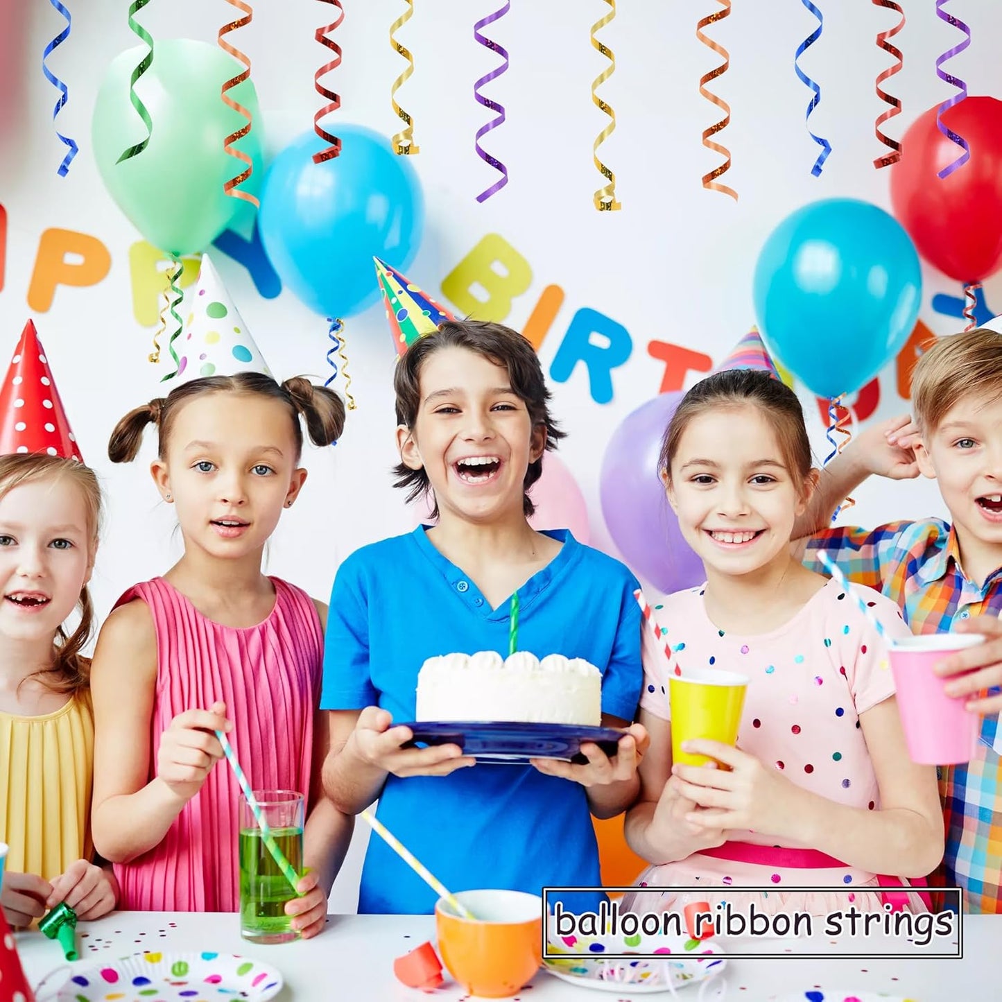 BEISHIDA 6 Assorted Colors Curling Ribbons Balloon String Ribbons - Rainbow Balloons 6 Rolls for Gift Warppping Birthday Easter Party Decorations