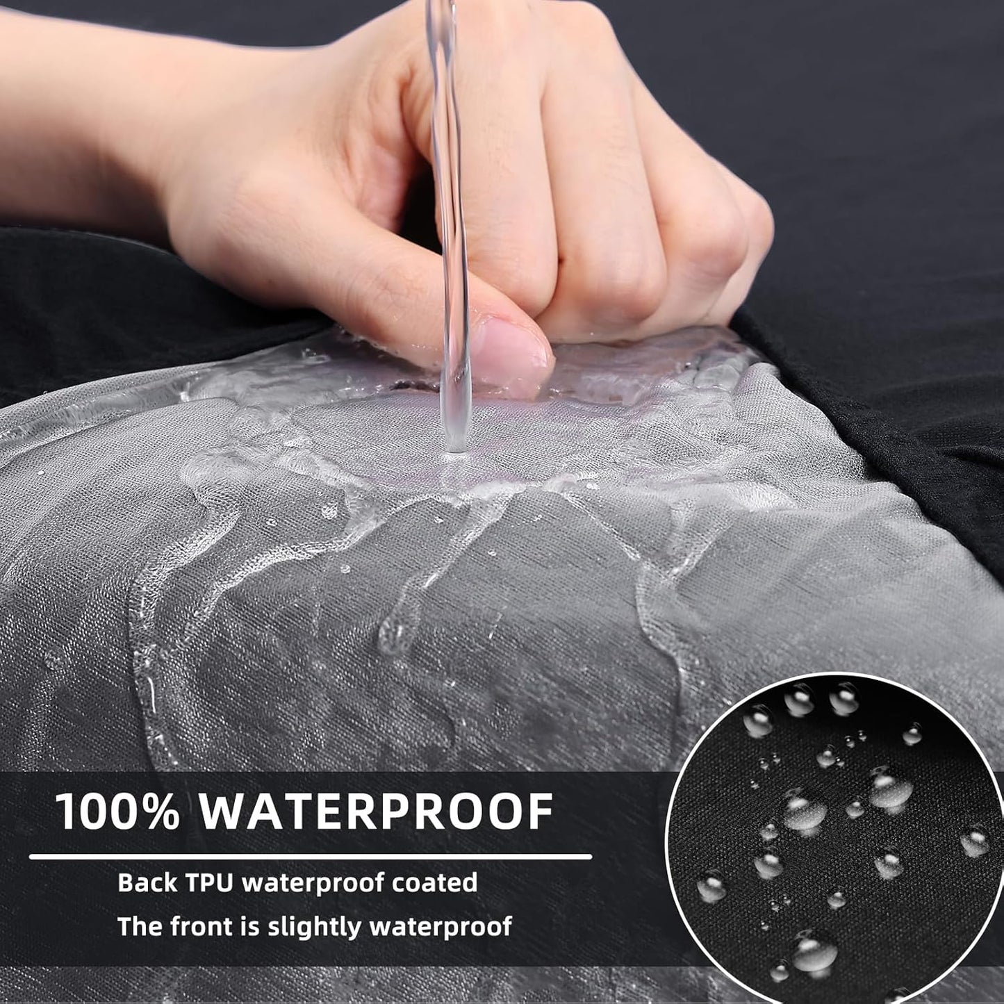 hyha Waterproof Couch Cushion Covers, Sectional Sofa Slipcovers Washable, L Shape Chaise Dog Couch Covers for Sectional Sofa, Universal Furniture Protector (1 Piece for Chaise, Black)