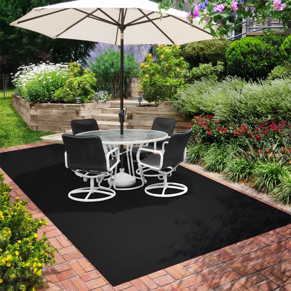 House, Home and More Indoor Outdoor Carpet with Rubber Marine Backing - Black - 6 Feet x 20 Feet - Durable, UV-Resistant - Adds Color and Comfort to Your Deck, Patio or Other Outdoor Rug Space.