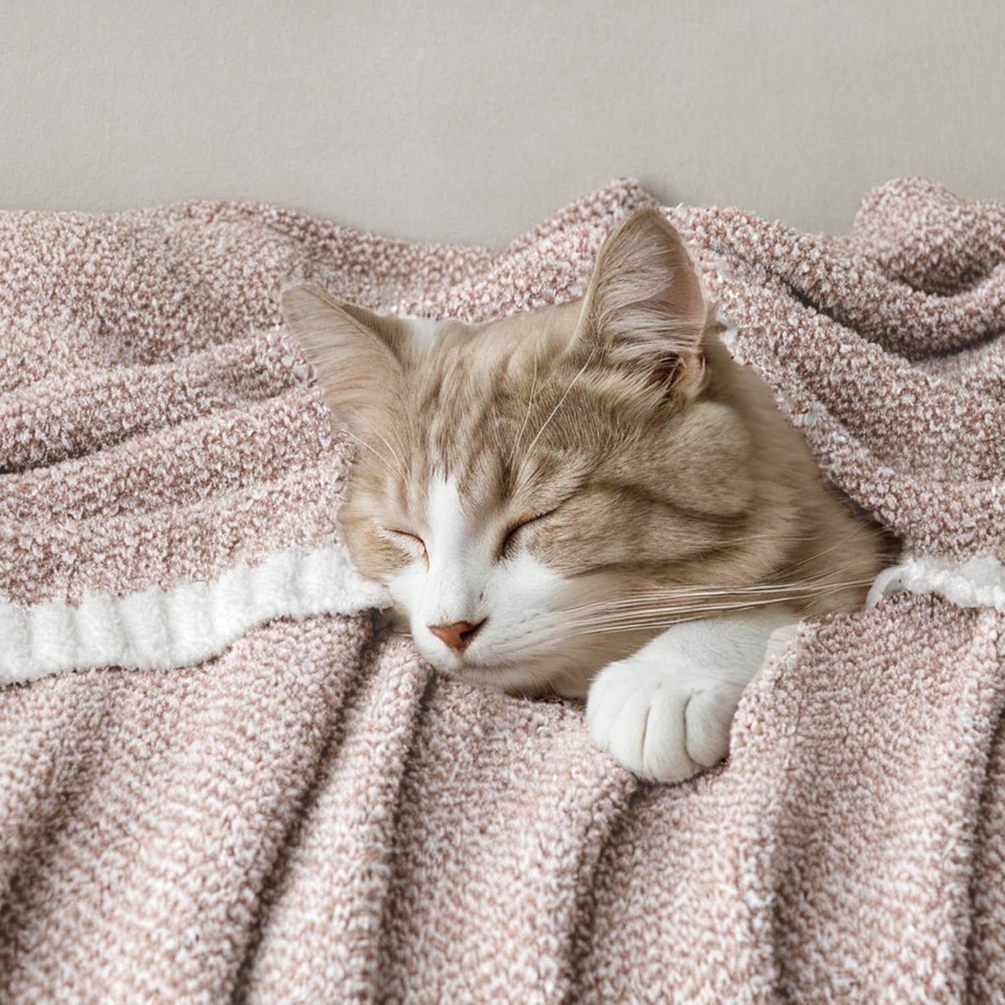 MIULEE Taupe Super Soft Throw Blanket for Couch, Cozy Fluffy Warm Throws Knit Blankets for Sofa, Bed, Chair, Living Room, Camping, Picnic, 50 x 60 inch