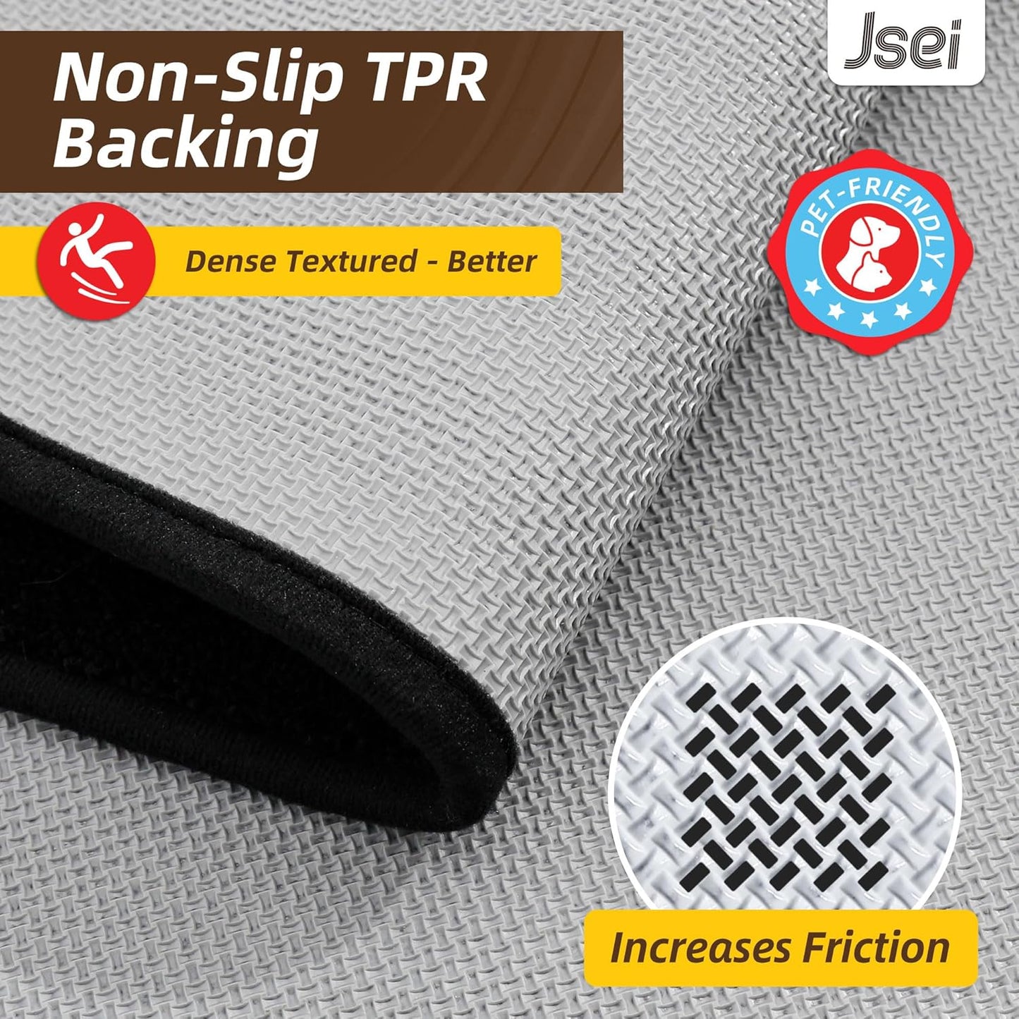 JSEI Entryway Rugs Doormat 24"x36", Non-Slip Dirt Trapper Door Mats Indoor, Washable Absorbent and Stain Resist Welcome Floor Mat for Front Door, Dog Door Mat, Muddy Wet Shoes & Paws, Black