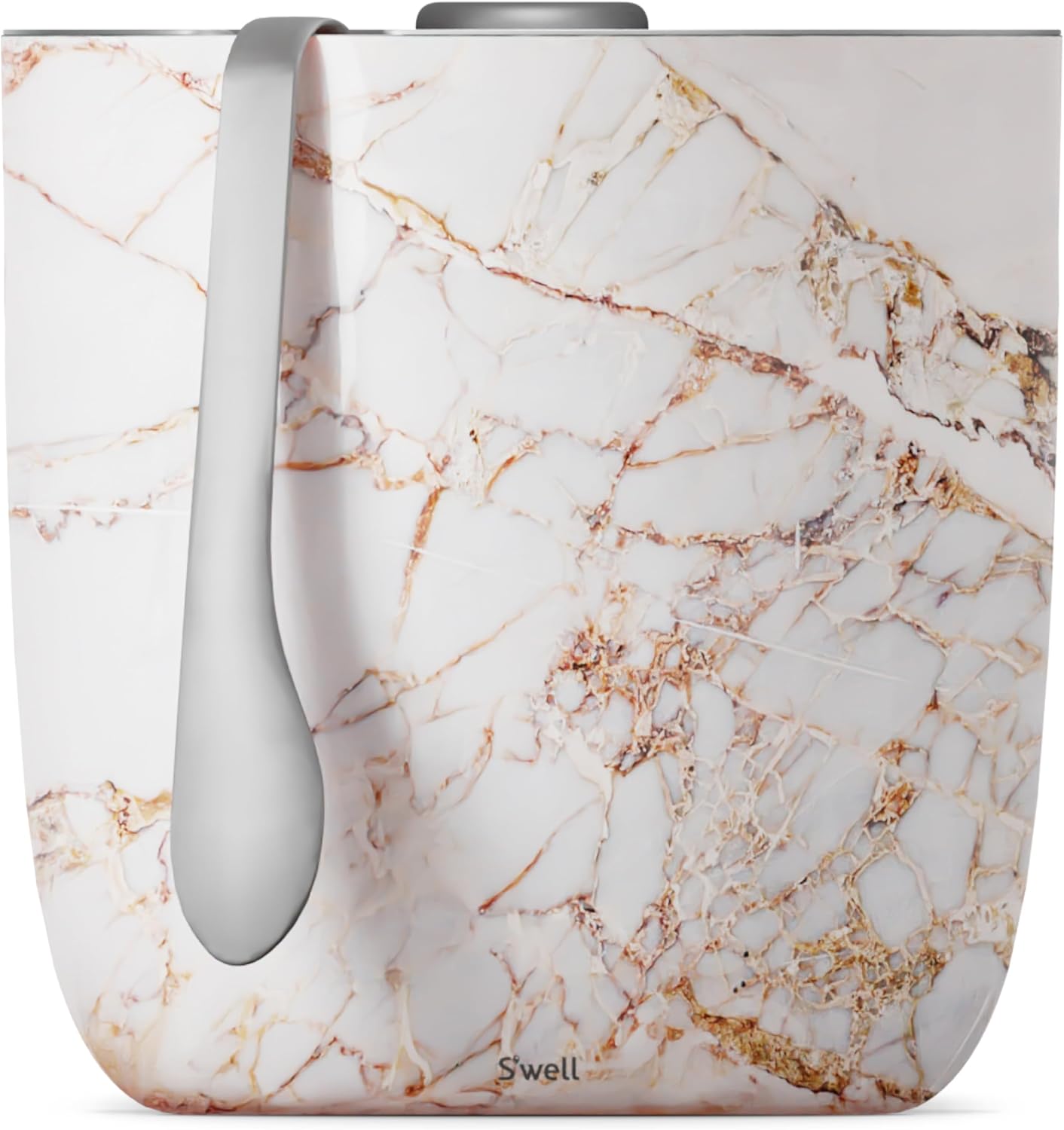 S'well 67oz Stainless Steel Ice Bucket with Tongs - Triple-Layered Vacuum-Insulated, BPA-Free Barware