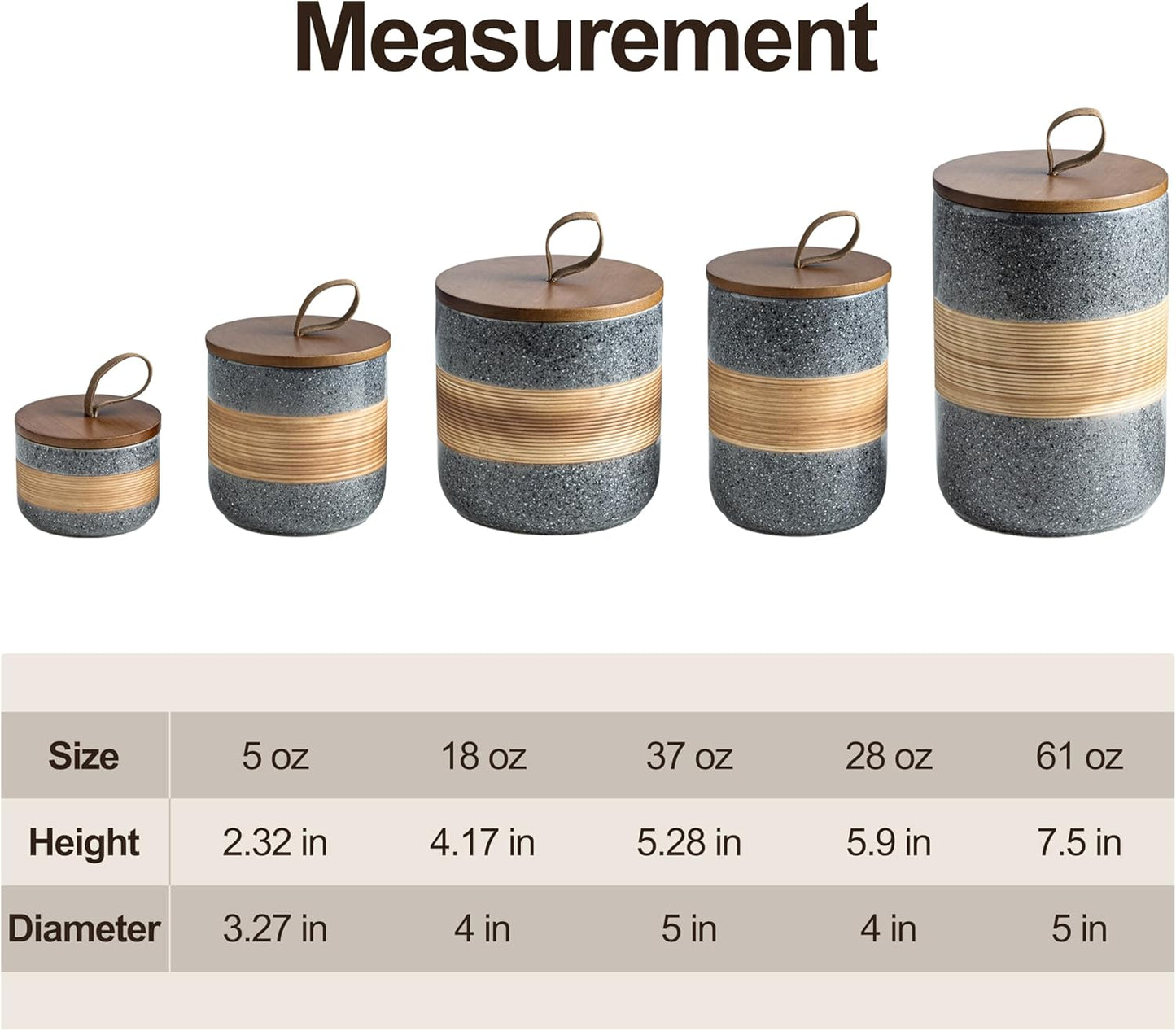 Spice Jars with Airtight Lid, Coffee Container Canister Kitchen Food Storage Jars for Spice Sugar Tea Bag, Stackable Decorative Jars for Countertop, Grey & 37oz