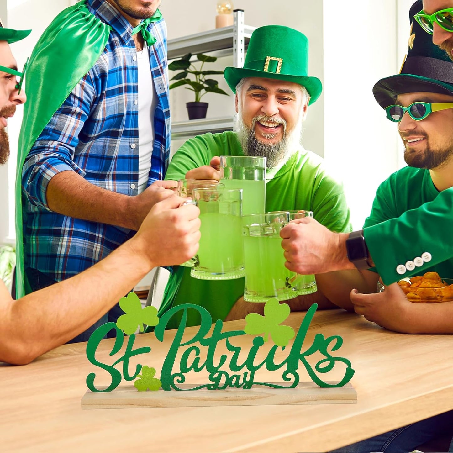 COCHIE Metal St. Patrick's Day Sign, St Patricks Day Decorations for Home, Office, Shelf, Mantel, Indoor, Shamrock Decoration, Saint Patrick Day Decor (Shamrock)