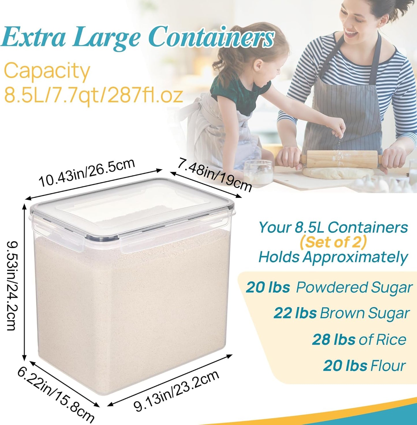 Vtopmart 8.5L Large Food Storage Containers