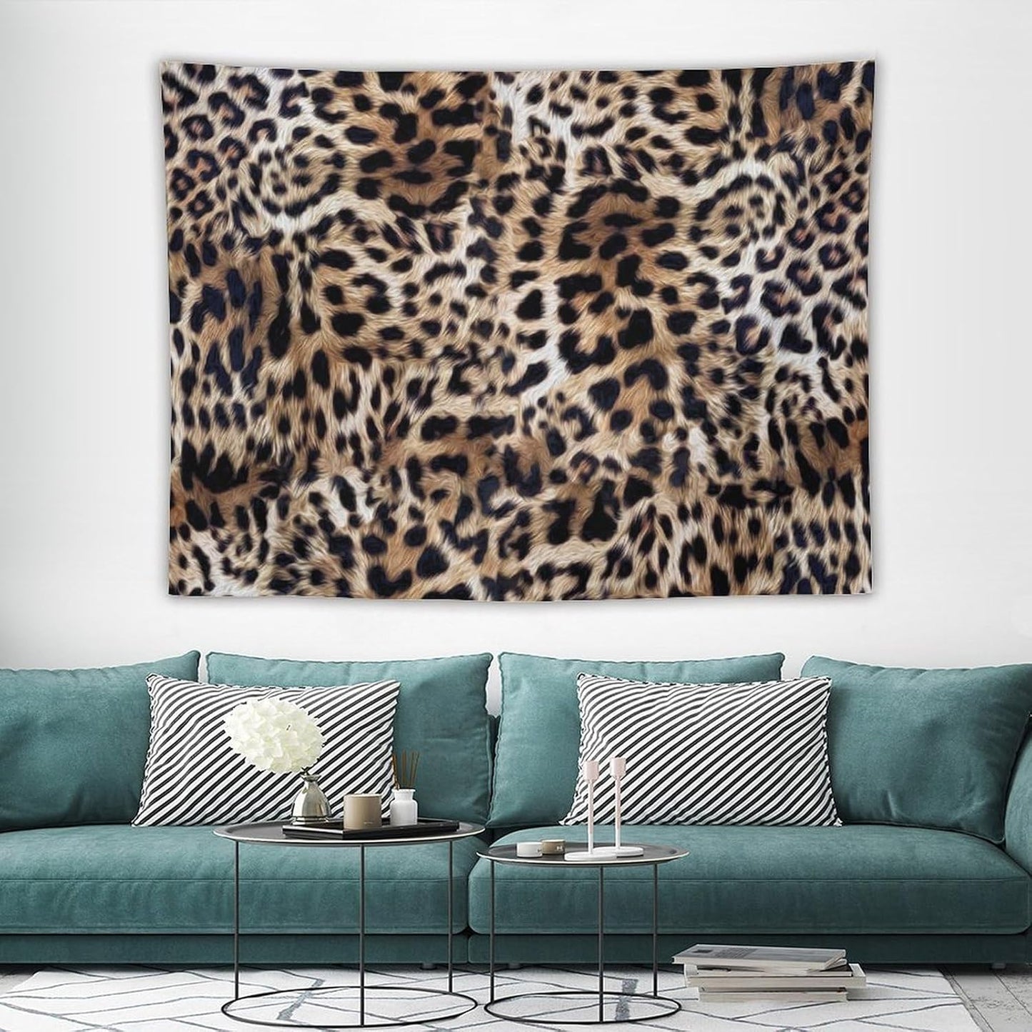 HZOHNAGO Leopard Print Tapestry Nature Wildlife Vintage Cheetah Fur Spot Animal Skin Wild Animals Spots Printed Wall Tapestry Painting Wall Hanging for Bedroom Living Room Dorm 80" W x 60" H