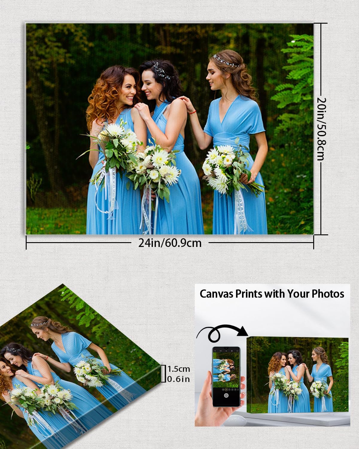 AbcCustomize Custom Canvas Prints,Transform Your Memories into Beautiful Art with Personalized Photo on Canvas,Personalized Canvas Wall Art for Home Decor, Gifts, and Keepsakes