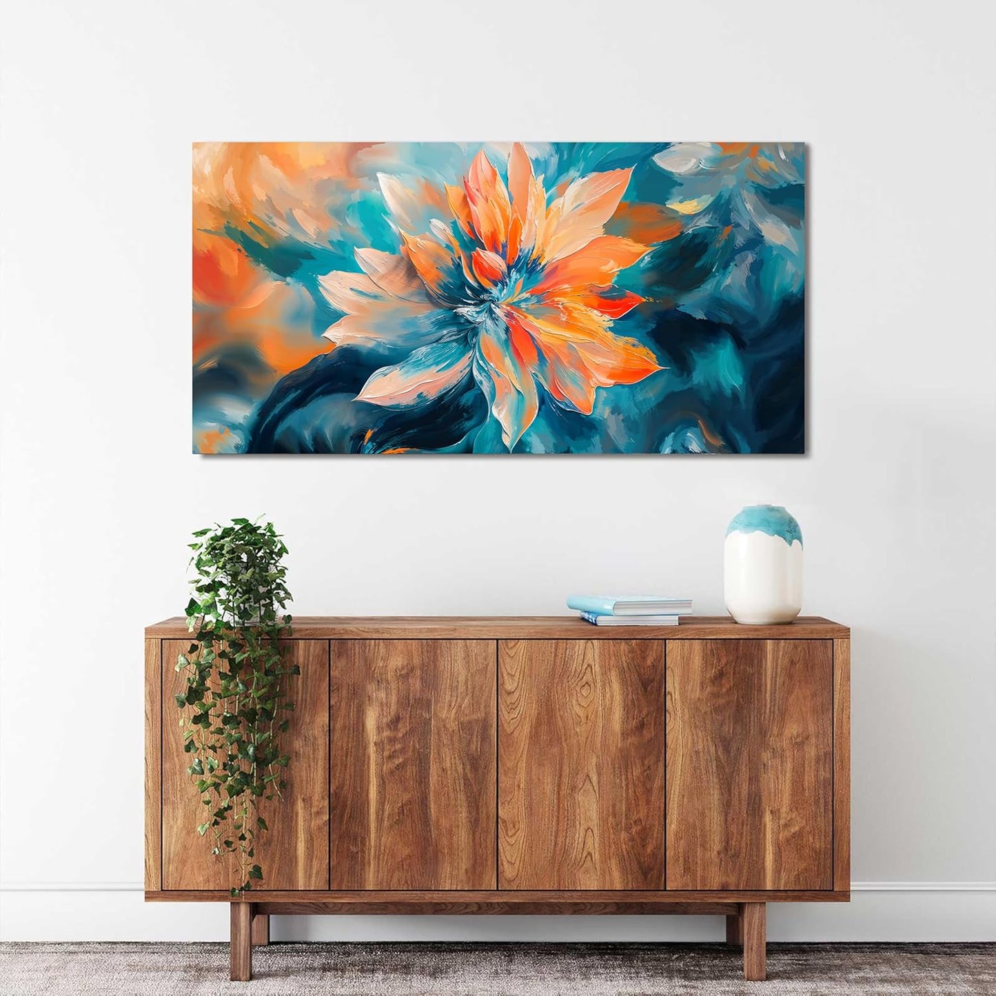 KUPTEU Canvas Wall Art Decor Wal Art Pictures for Living Room Colorful Flowers Wall Art Prints Decorations Canvas Art Wall Decor Artwork for Walls Bedroom Office Home Aesthetic Decor 20" X 40"