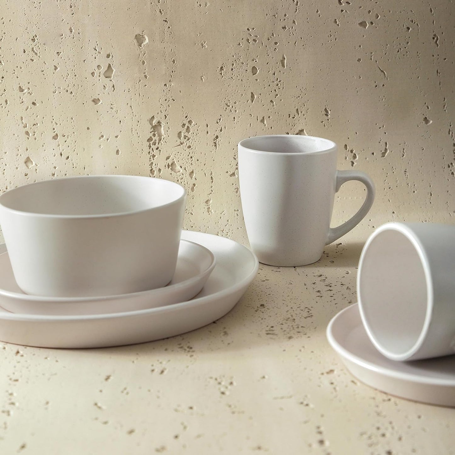 Stone Lain Albie 32-Piece Dinnerware Set Stoneware, White Speckled