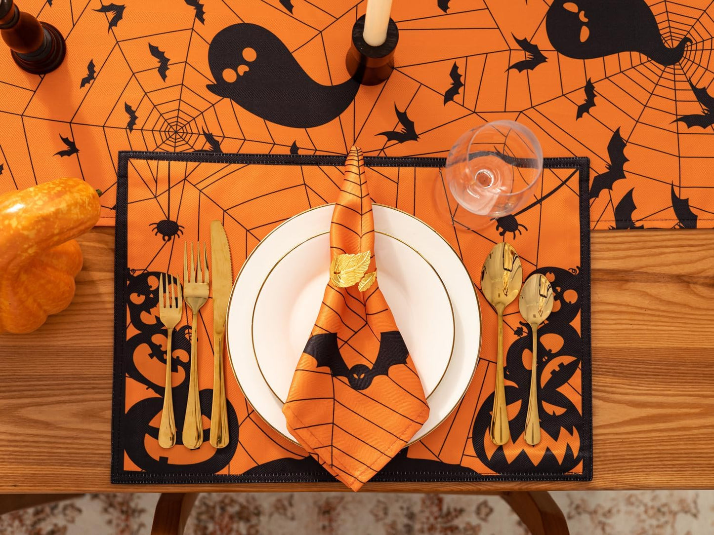 YiHomer Halloween Silhouettes Tabletop for Halloween Decorations, Dinner Parties and Scary Movie Nights, Horror Night, Napkin Set, 20 x 20