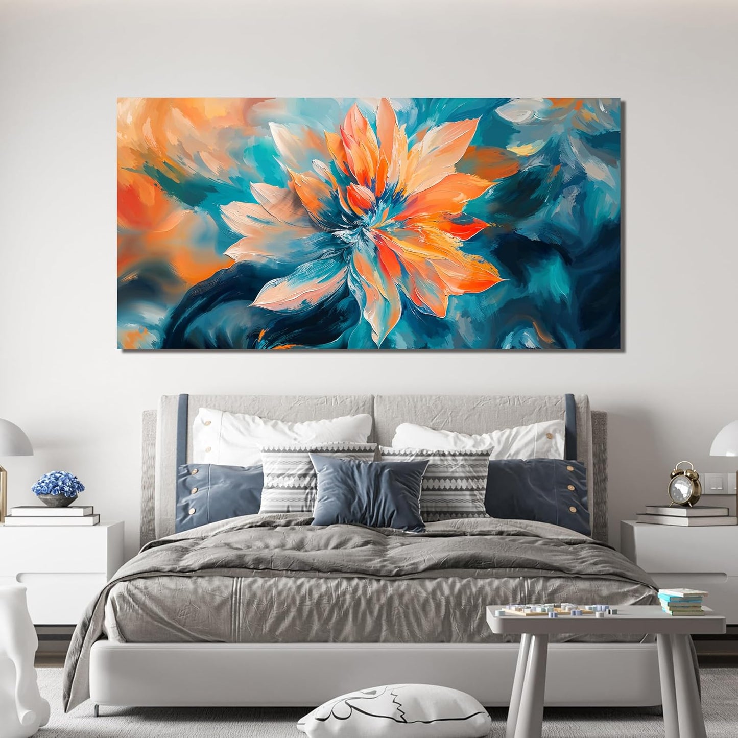 Canvas Wall Art Decor Large Wall Art Pictures for Living Room Artwork for Walls Oversized Colorful Flowers Wall Art Decorations Canvas Art Wall Decor Bedroom Home Aesthetic Wall Decor 29" X 58"