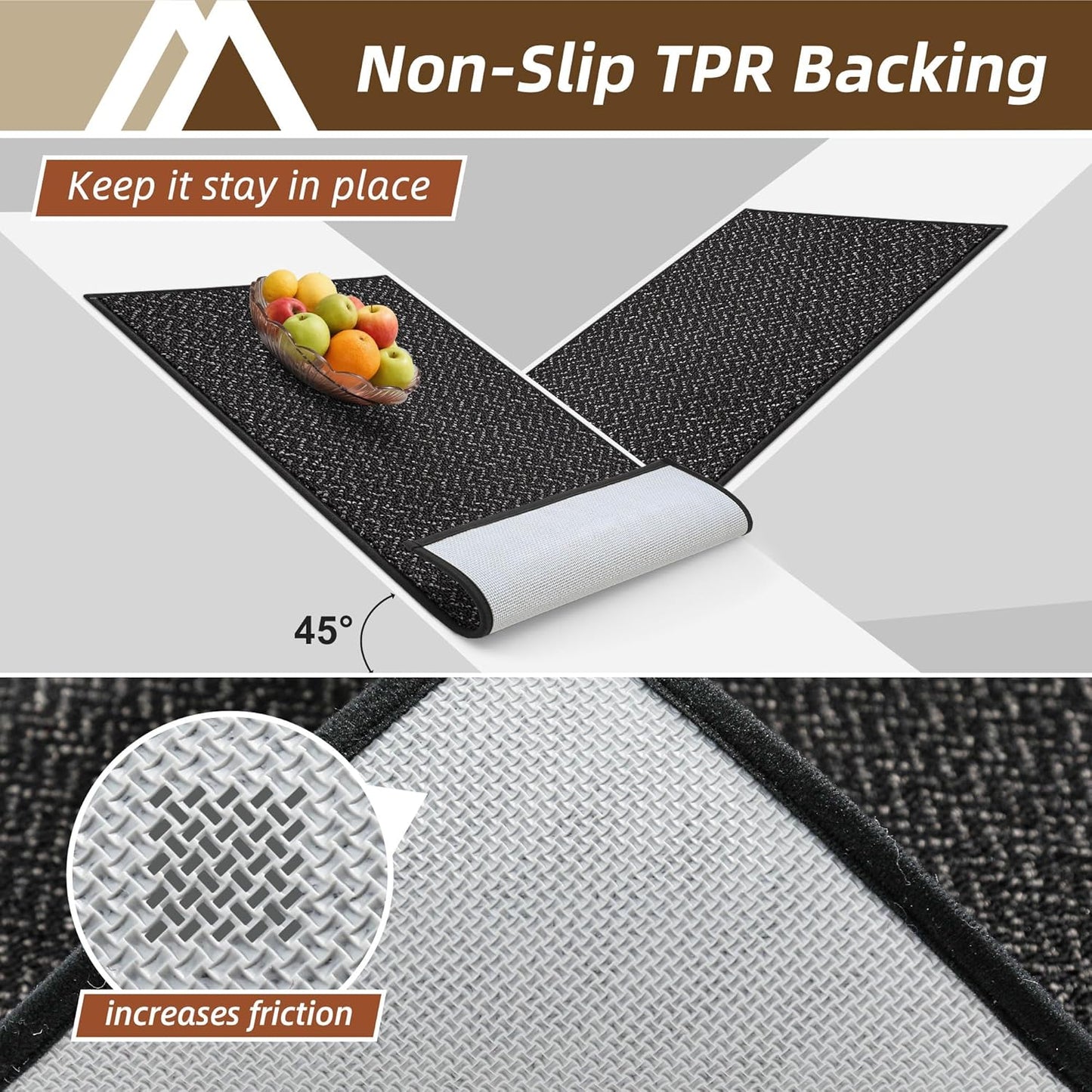 COSY HOMEER-Door-Mat 20" x 32" Non Slip Absorbent Entryway Rugs Dirt Trapper Doormats Washable Entrance Mats Low Pile Welcome Floor Mat for Front Back Door and Entry Mats,Black