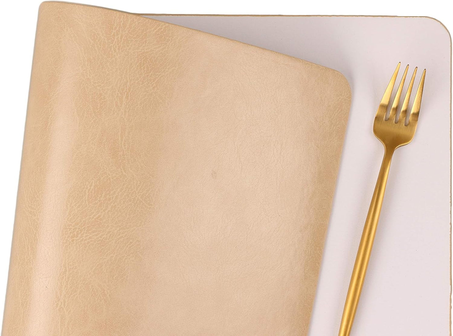 Faux Leather Placemats, Set of 6 PU Table Mats, Easy to Clean, Heat & Stain Resistant for Office Conference Table,Dining Home Decor