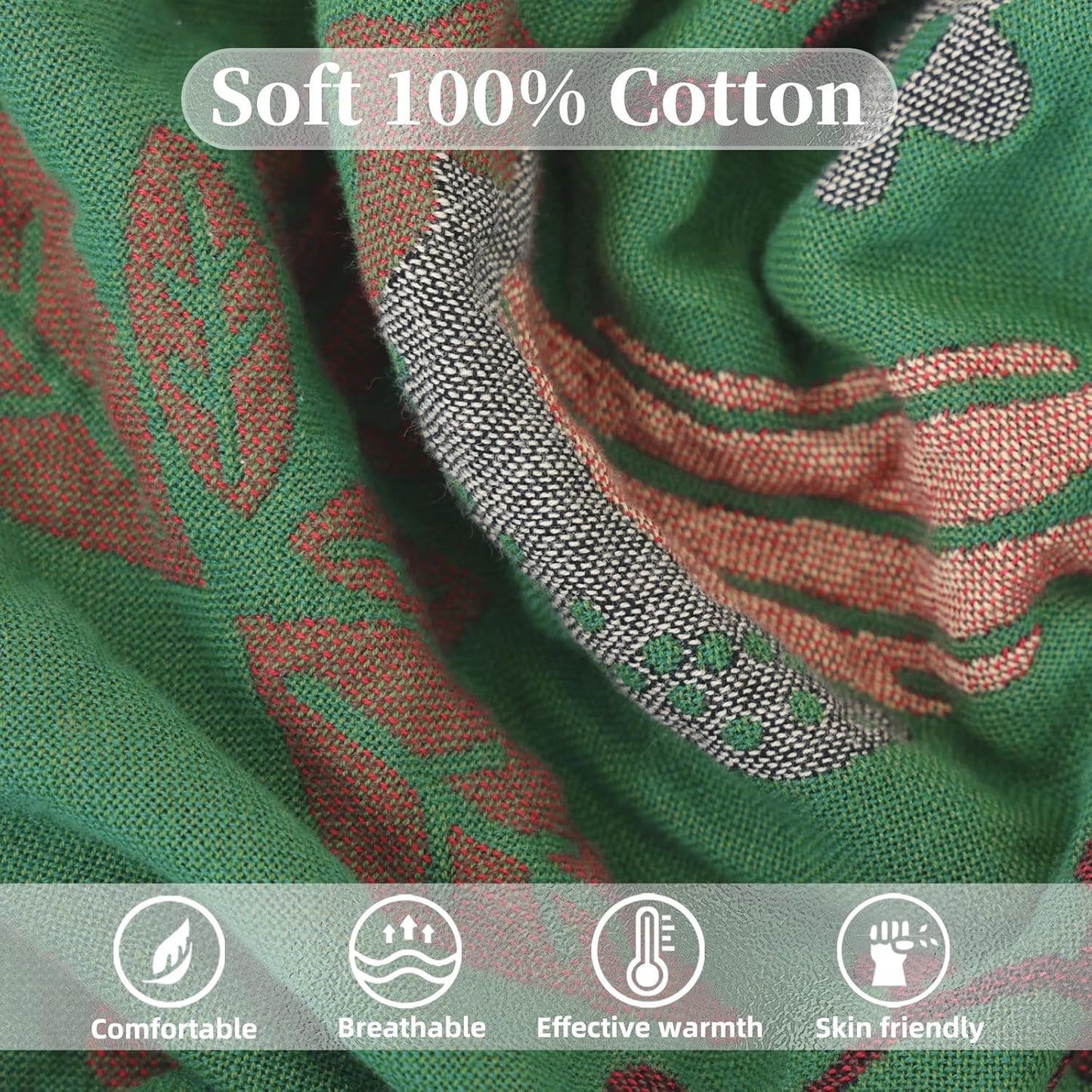 Boho Throw Blanket for Bed, 100% Pure Cotton Ultra Soft Rustic Quilt, Farmhouse Decor Bed Blankets, All Season Rustic Throw for Sofa Couch Chair(91''x 98'', Bird B)