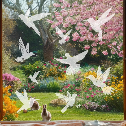 Bird Window Clings Static Cling Window Decals, 1PCS Anti Collision Bird Deterrent Rainbow Stickers, Reusable, Rainbow Non-Adhesive Prismatic Decorative Home Decor