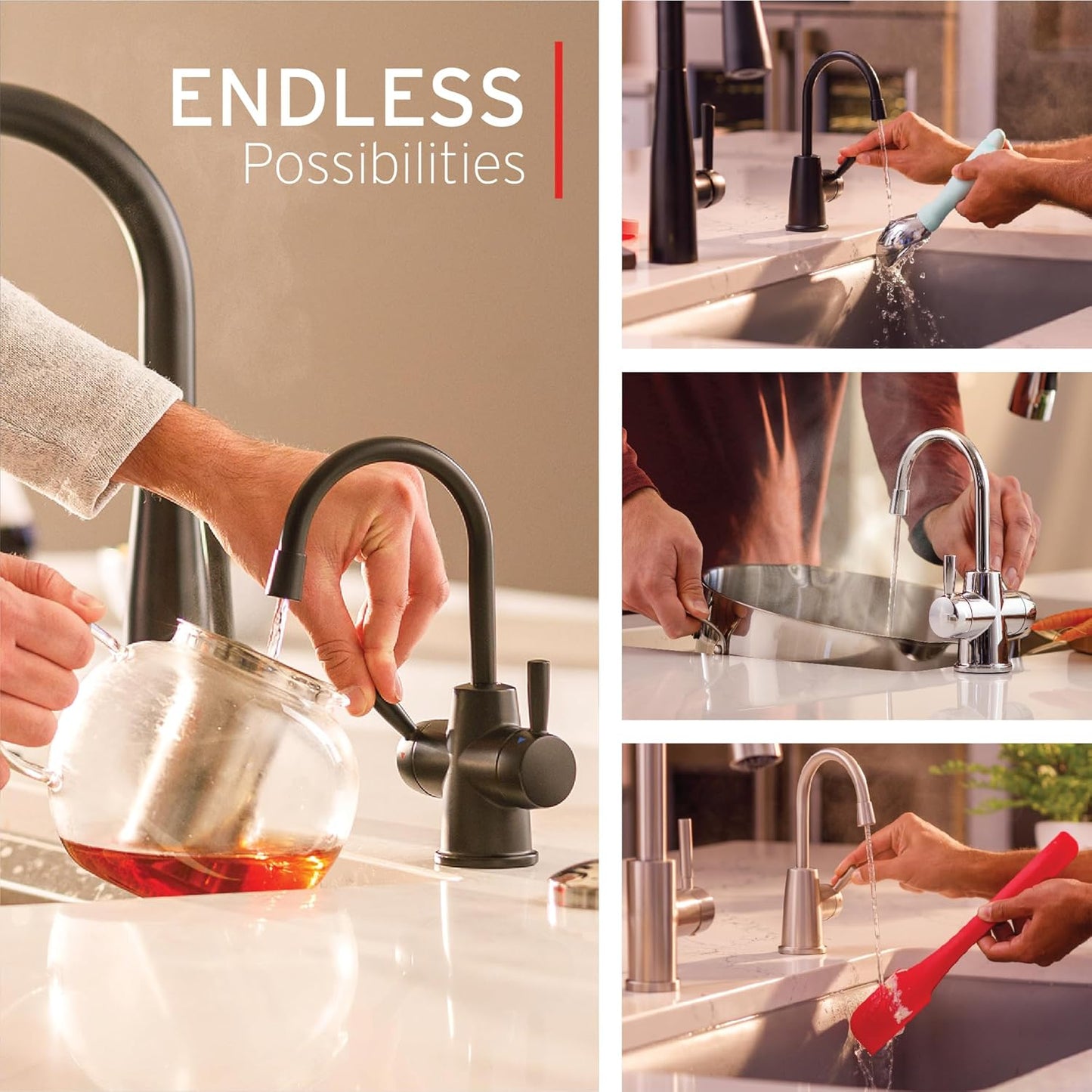 InSinkErator Stainless Steel Tank, HC250MBLK-SS HOT250 System, 2-Handle Drinking Faucet in Matte Black with 2/3-Gallon, Filter-Compatible Instant Hot/Cold Water Dispenser