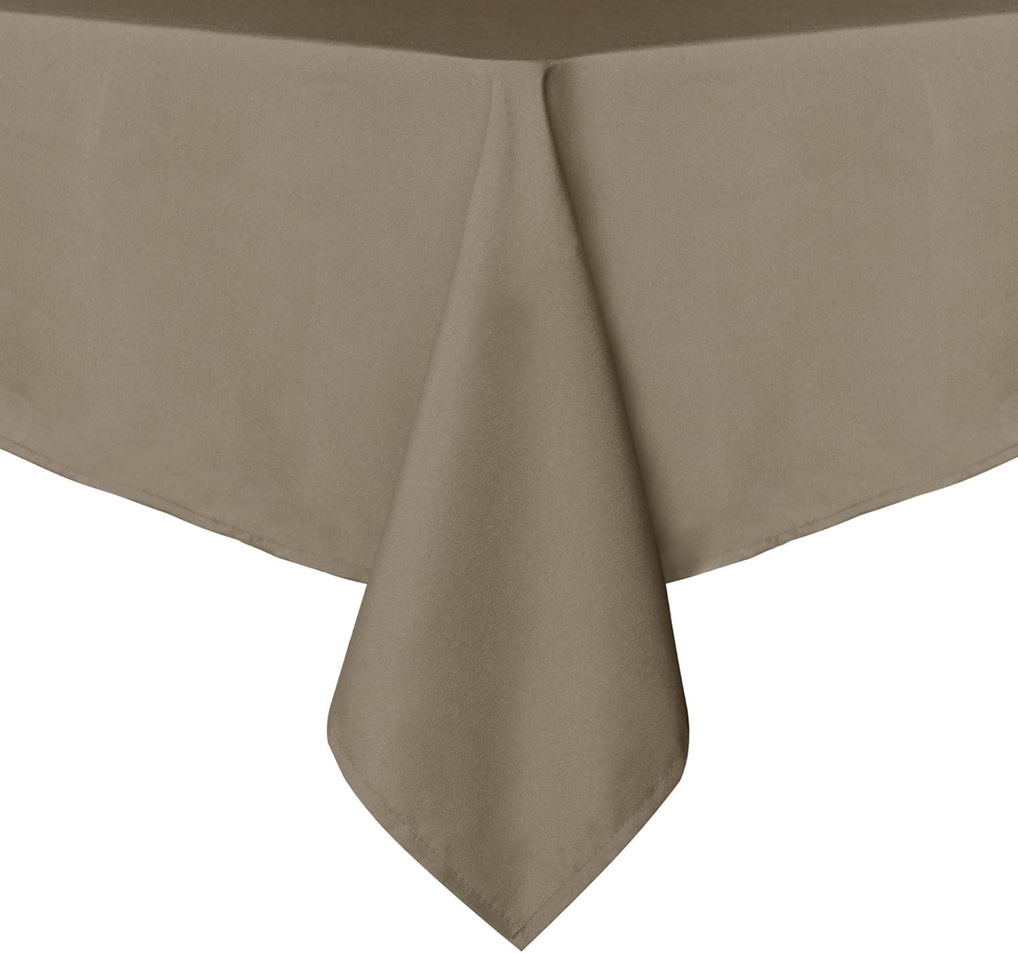 sancua Rectangle Tablecloth - 90 x 132 Inch - Stain and Wrinkle Resistant Washable Polyester Table Cloth, Decorative Fabric Table Cover for Dining Tables, Buffet Parties and Camping, Taupe