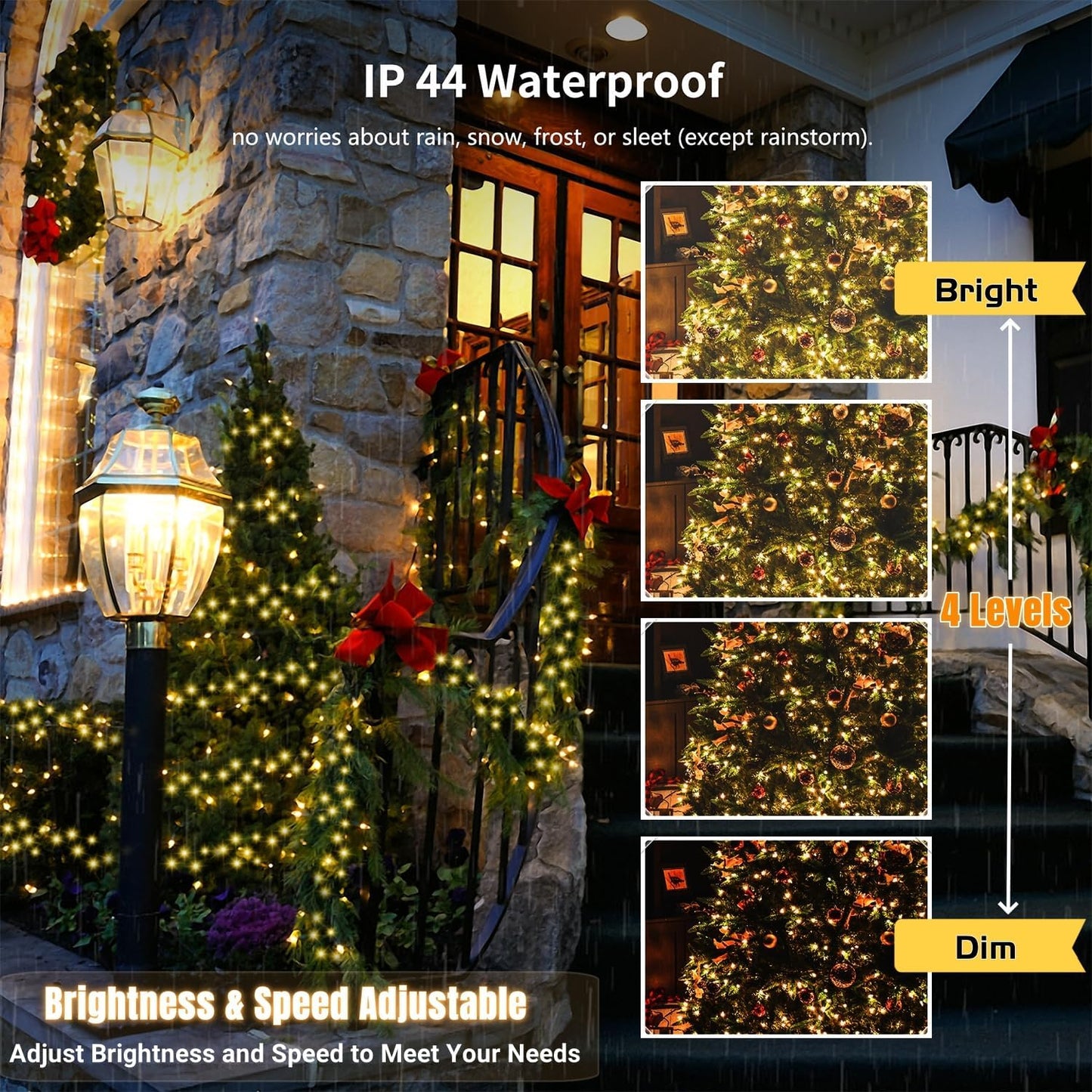 HOME LIGHTING 66ft Christmas Decorative Mini Lights, 200 LED RGB Changing 8 Functional Green Wire Fairy Halloween Lights with Remote Timer, Plug in Indoor Outdoor Xmas Wedding Party Decor