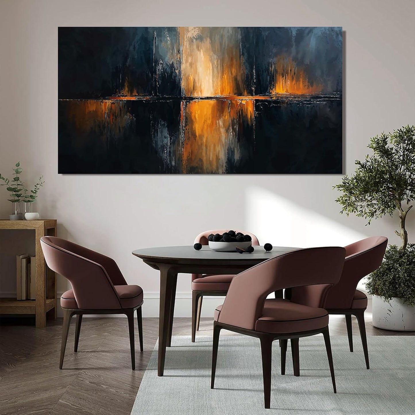 Canvas Wall Art Decor Modern Black Wall Art Prints Large Gold Wall Art Decorations Art Work for Wall Decor Wall Art Pictures for living Room Abstract Artwork for Walls Bedroom Office Decor 24" X 48"