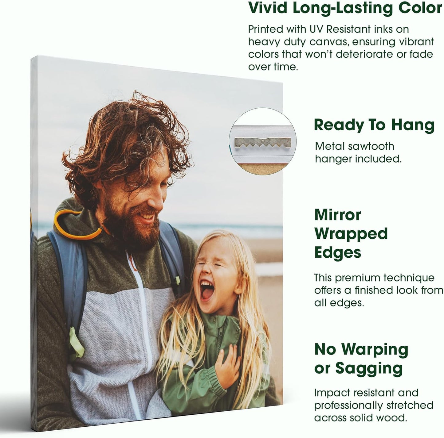 Custom Canvas Prints with Your Photos – Personalized Picture To Canvas Wall Art, Perfect for Home Decor, Gifts & Keepsakes, Ready to Hang (11" L x 14" W x .75”D, Classic Black)