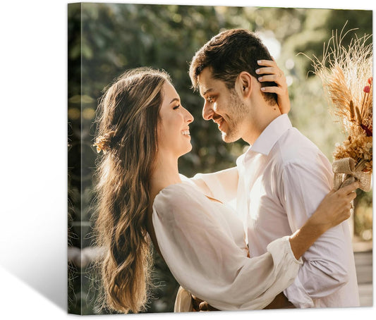 WayToLight Custom Canvas Prints with Your Photos Framed Personalized Picture Canvas Prints Wall Art Ideal for Home Decor Christmas Family Gifts (12" x 12")