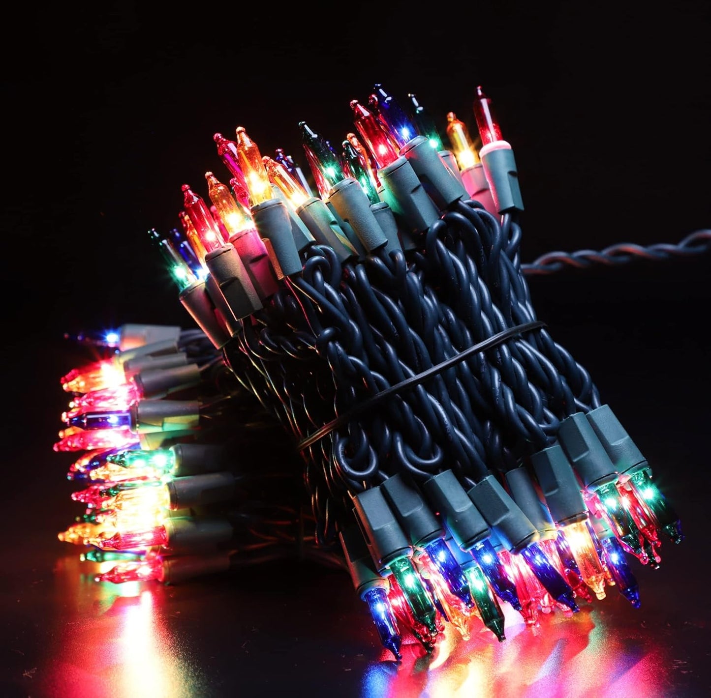 Green Wire,Multicolor,Incandescent Bulb 100 Mini String Lights for Indoor Christmas Tree Garland Birthday Wedding Party Festival Decoration