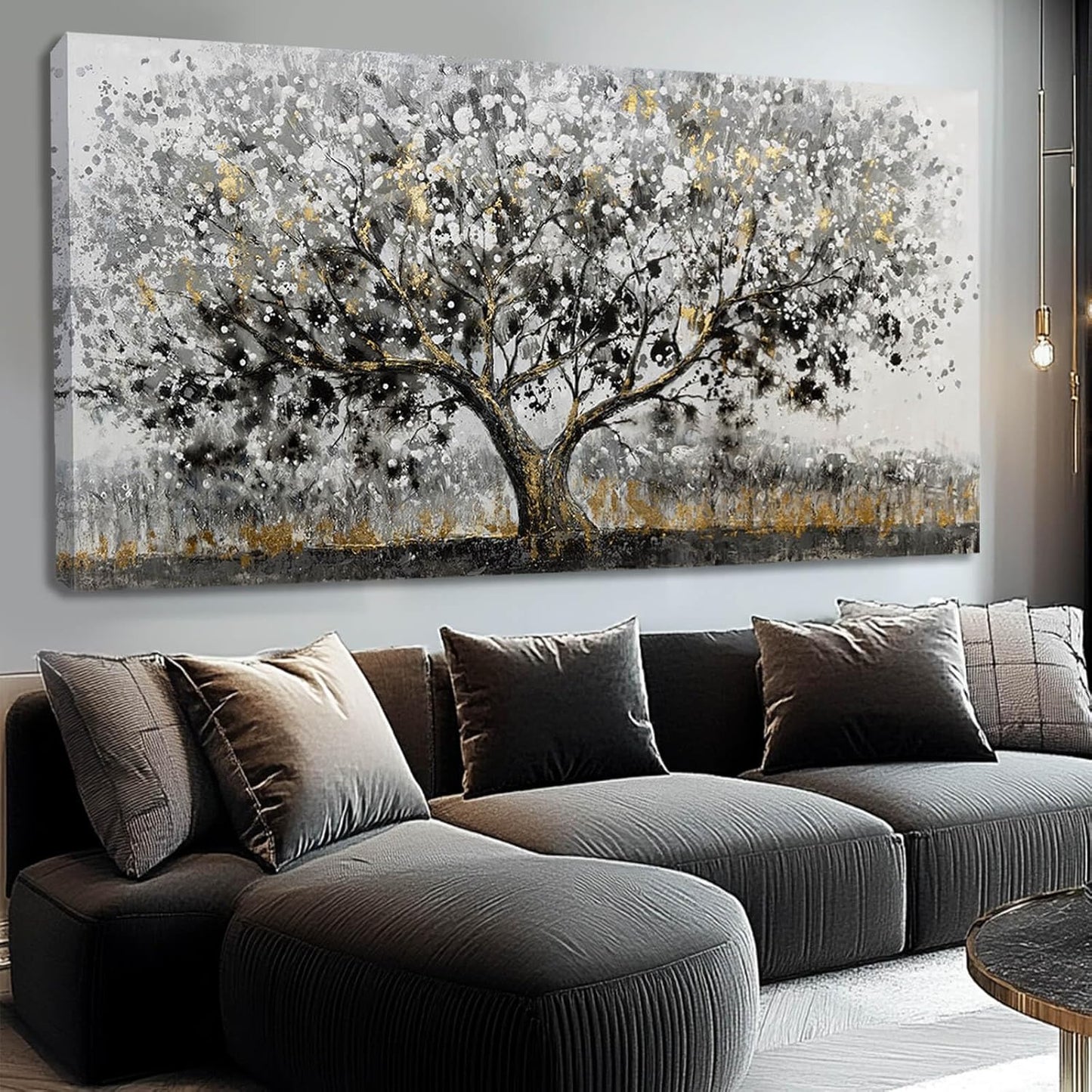 SDYA Tree Prints for Wall Decor Gold Large Paintings Vintage Home Decor 29"x58" Kitchen Pictures for Wall Artwork for Living Room
