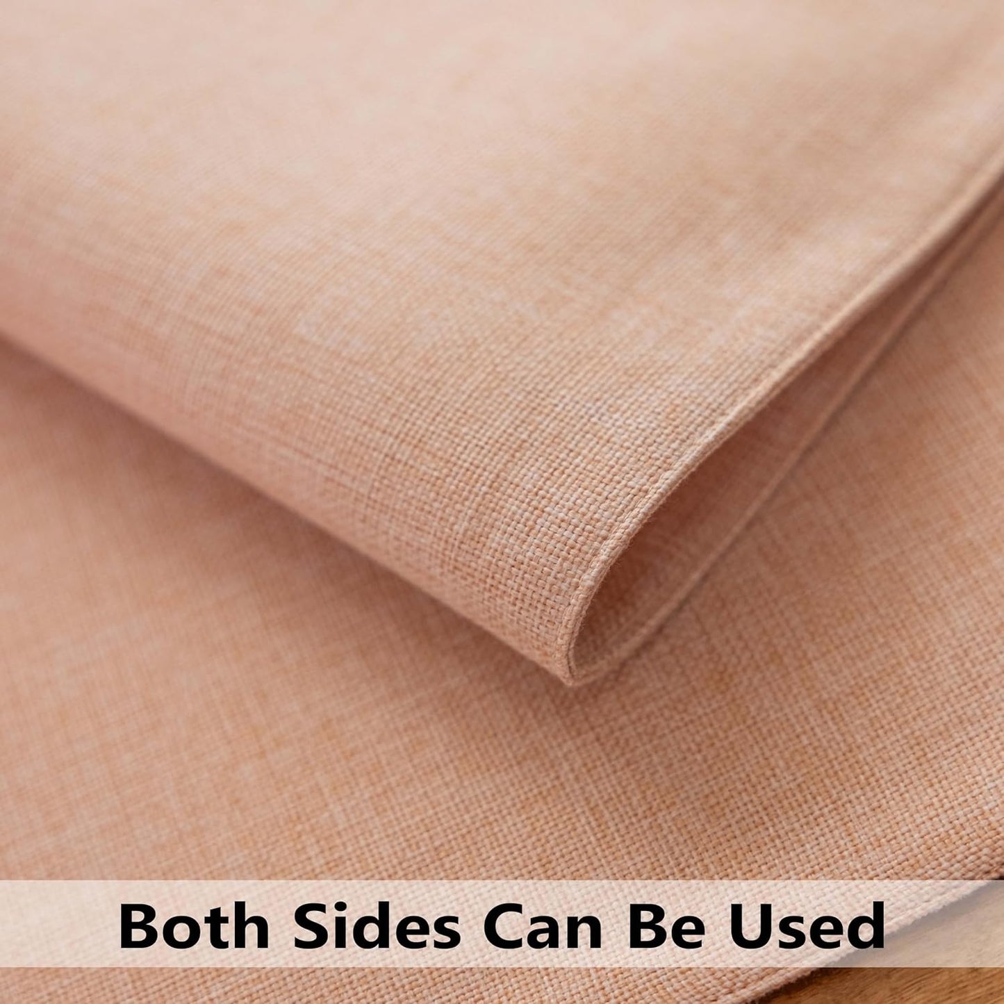 Demetex Pink Placemats Set of 4 Heat Resistant Linen Plate Mats Wipeable Cloth Place Mats for Dining Tables Restaurants, 13 x 19 inches, Pink