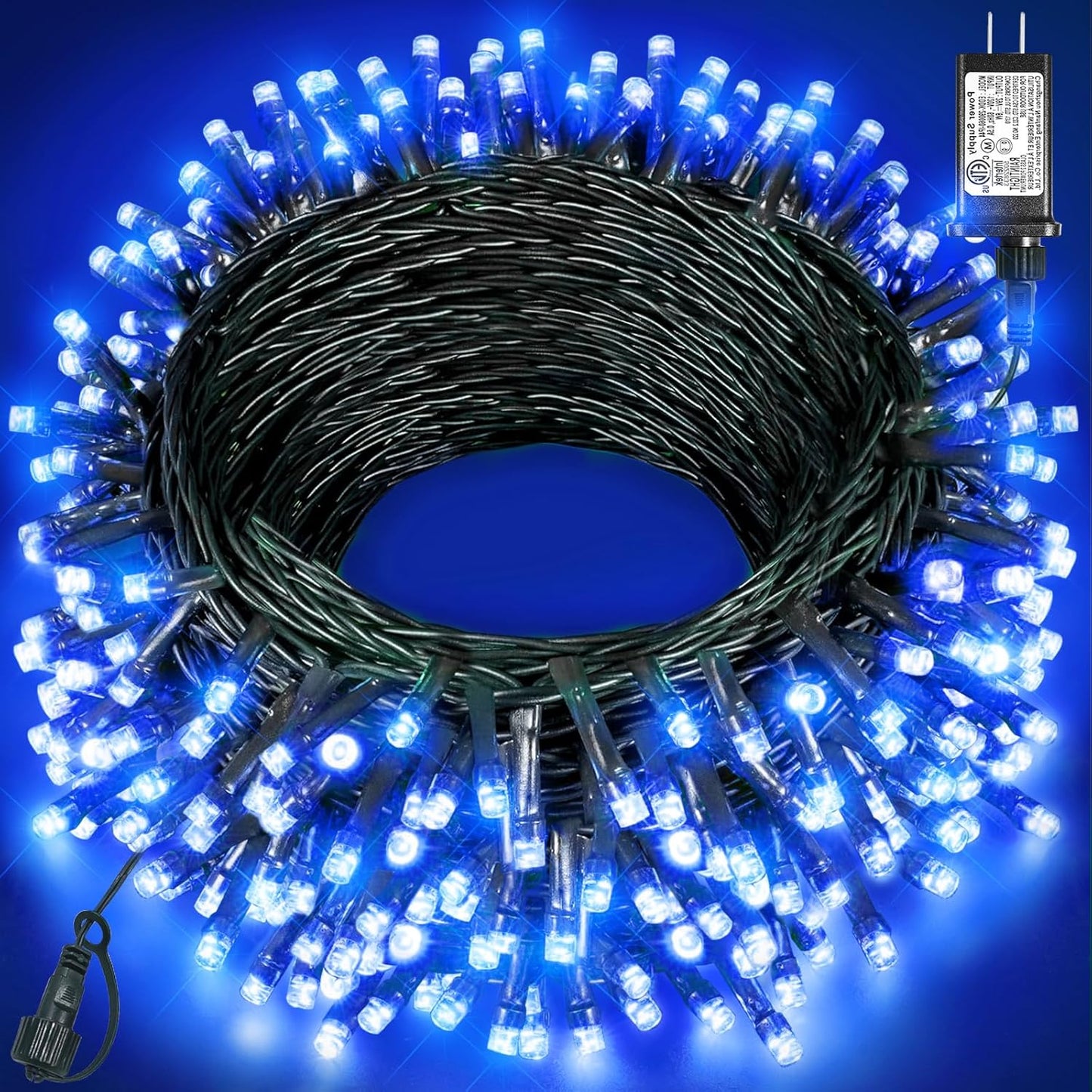Christmas Lights Outdoor, 80FT 240 LED Christmas Tree Lights, Waterproof & 8 Modes & Timer, Connectable Green Wire String Light for Indoor Garden Xmas Party Holiday Decorations, Blue