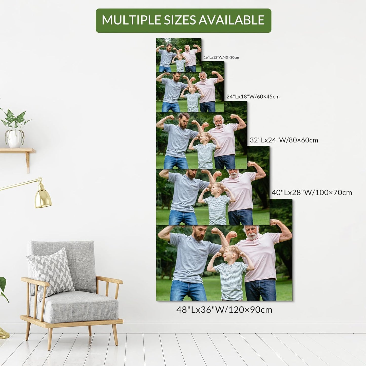 Wewejia Personalized Photo to Canvas Print - 16x12inch Canvas Prints With Your Photos on Custom Wall Art for Bedroom, Living Room, Wedding Baby Pet Family Picture Wall Art