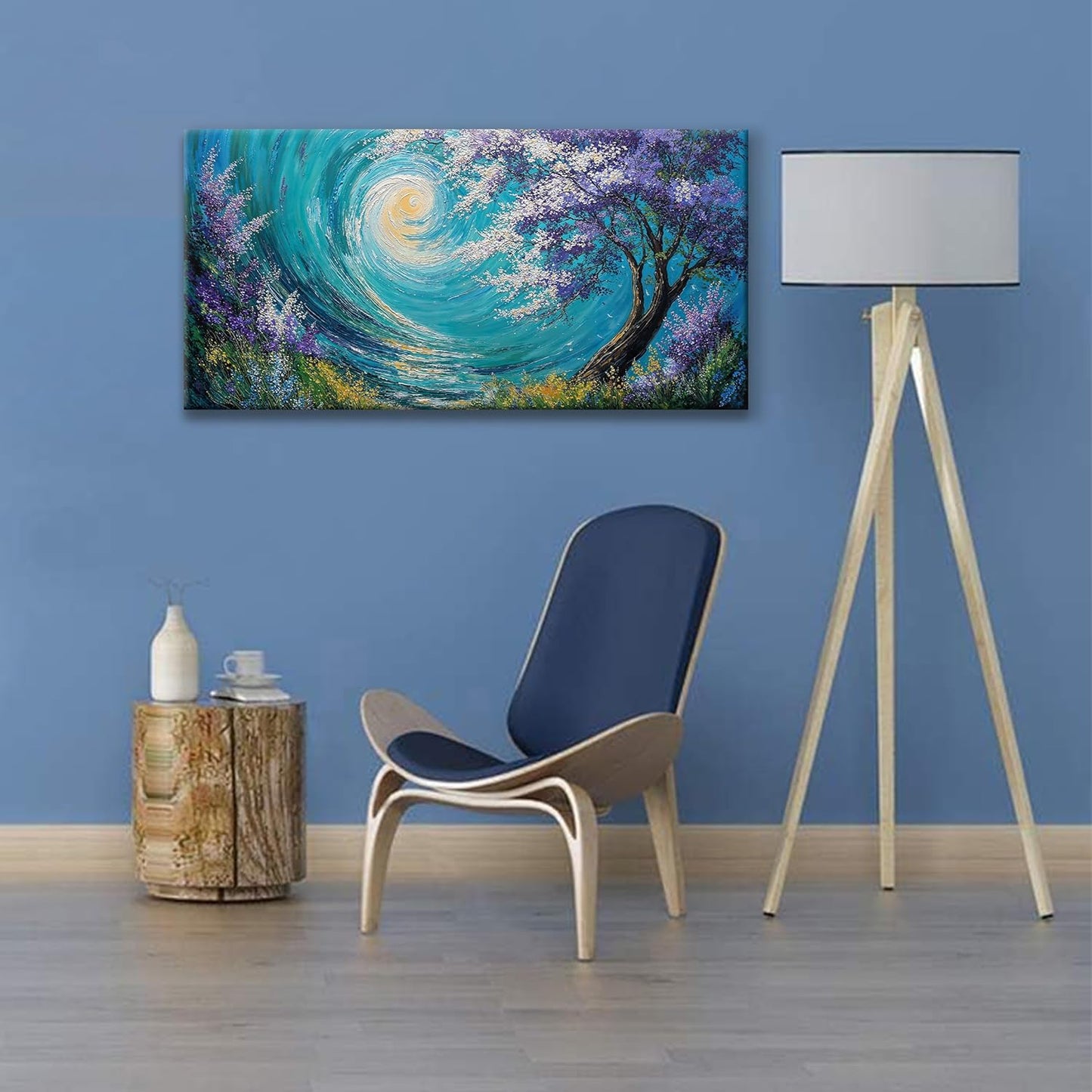 Suconvng Abstract Tree Wall Art Print Painting Canvas Art Wall Decor 20 X 40 Inch Decorations Purple Tree Abstract Art Picture For Bedroom Kitchen Office Home Wall Decor