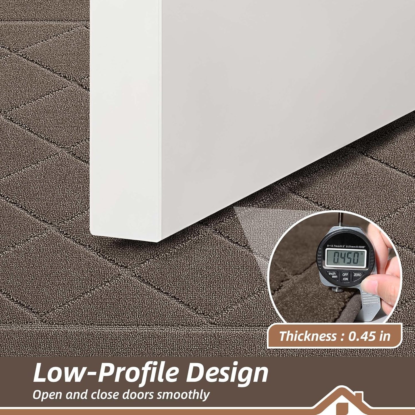 BEQHAUSE Dirt Trapper Door Mat 20" x 32", Doormat Non-Slip Entryway Rugs Washable, Dog Door Mat Stain Resistant and Absorbent Welcome Floor Mat for Front Back Door, Muddy Wet Shoes & Paws, Light Brown