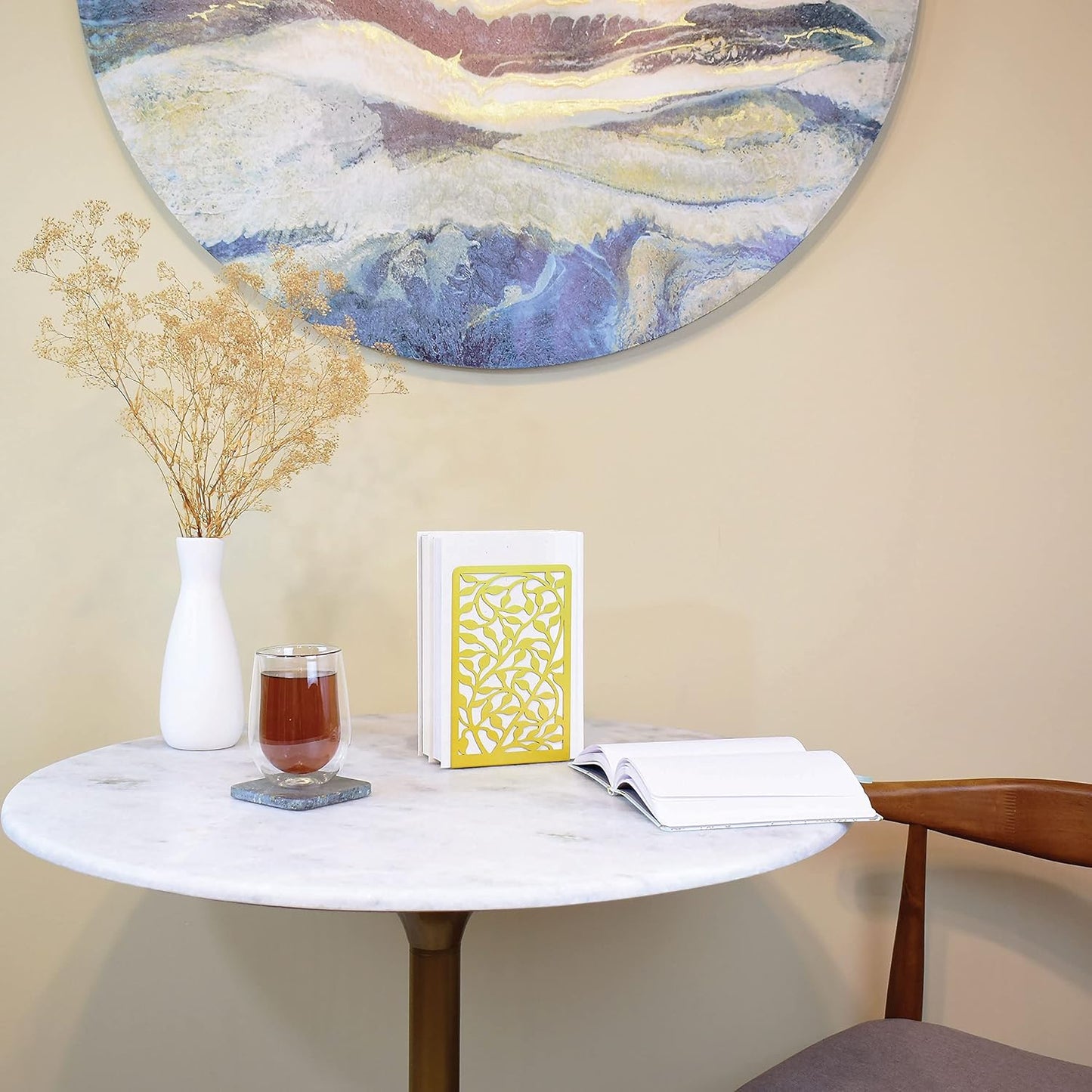 CNK Book Ends Bookends for Decorative Books Holder Bookend Shelves End Hold Heavy Duty Holders Stoppers Metal Stopper Cute Boho Bookshelf Holds Cookbook Office Home Set of 6 Bookends Pair Gold