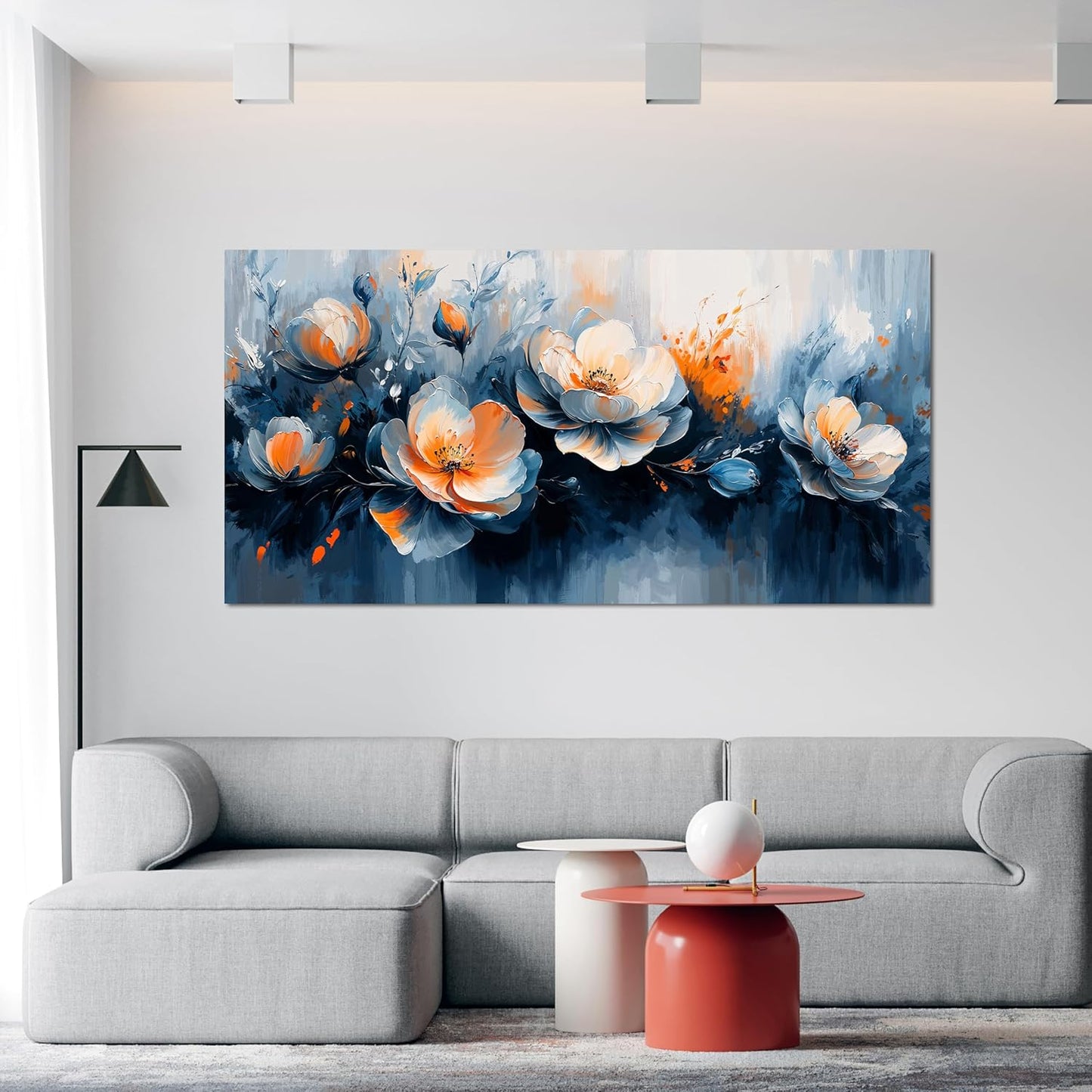 Canvas Wall Art Decor Wall Art Pictures for Living Room Artwork for Walls White Flowers Wall Art Prints Canvas Art Wall Decor Vintage Botanical Wall Art Decorations Bedroom Home Decor 20" X 40"